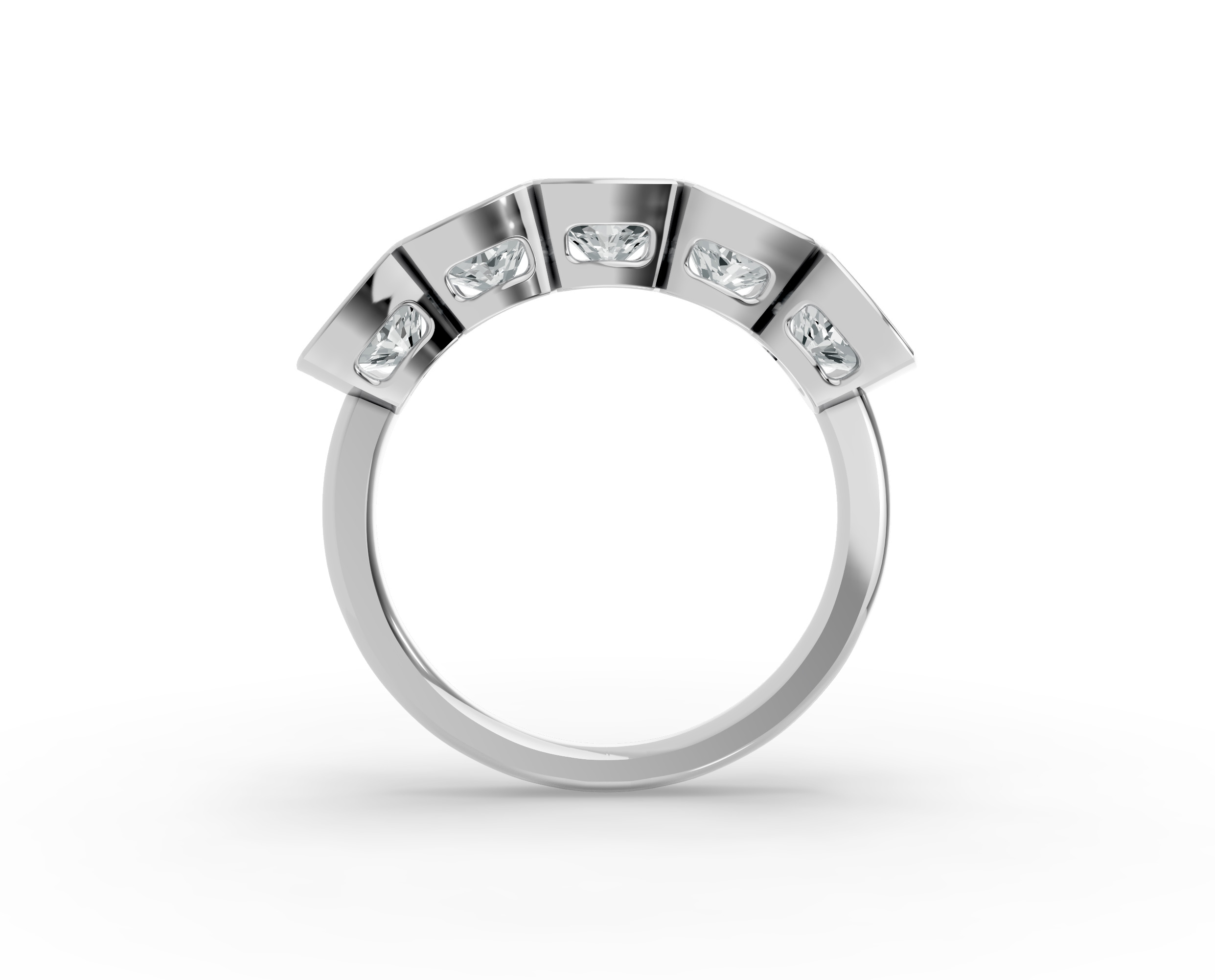 Cushion Shape Diamond Anniversary Band in Gold
