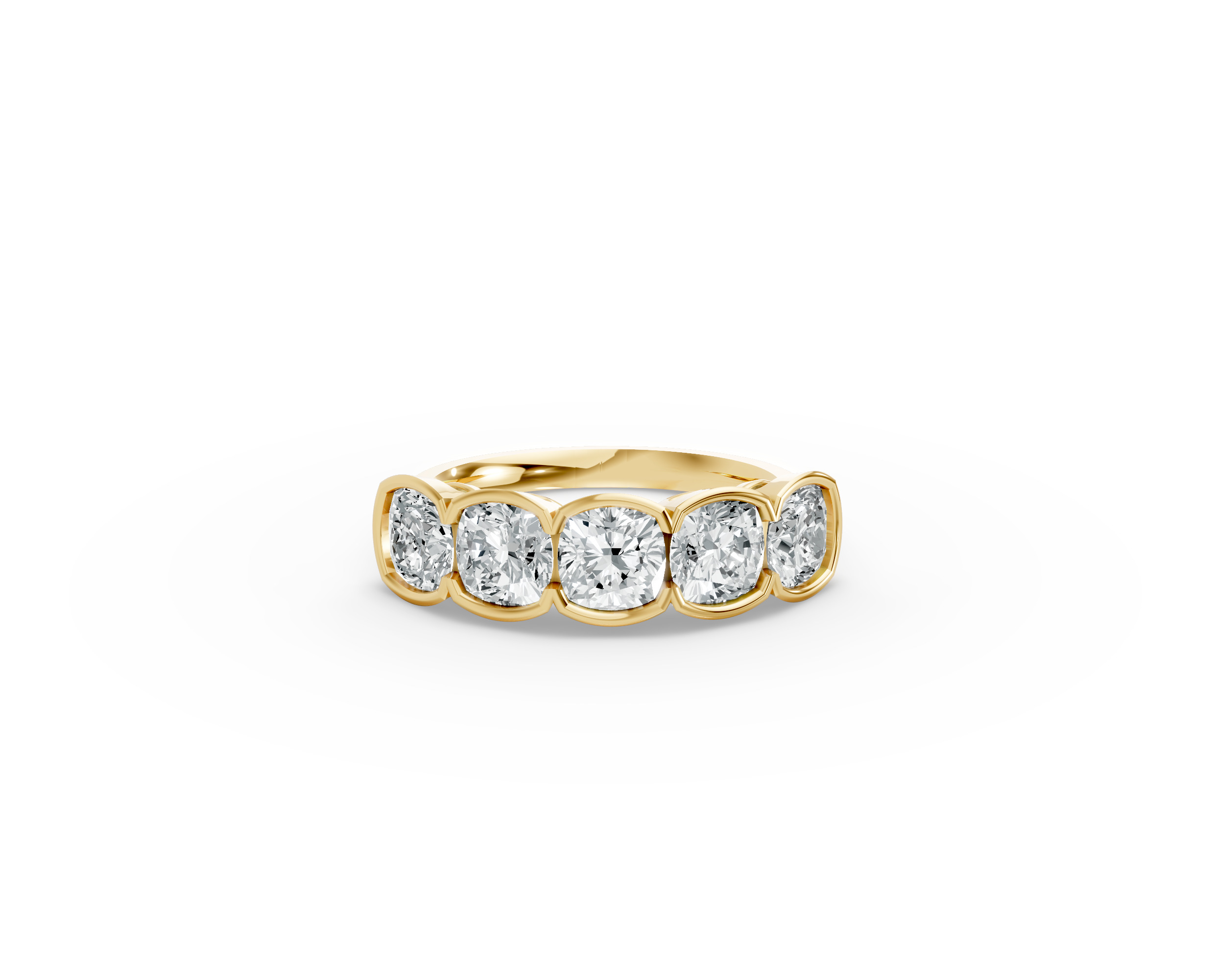 Cushion Shape Diamond Anniversary Band in Gold