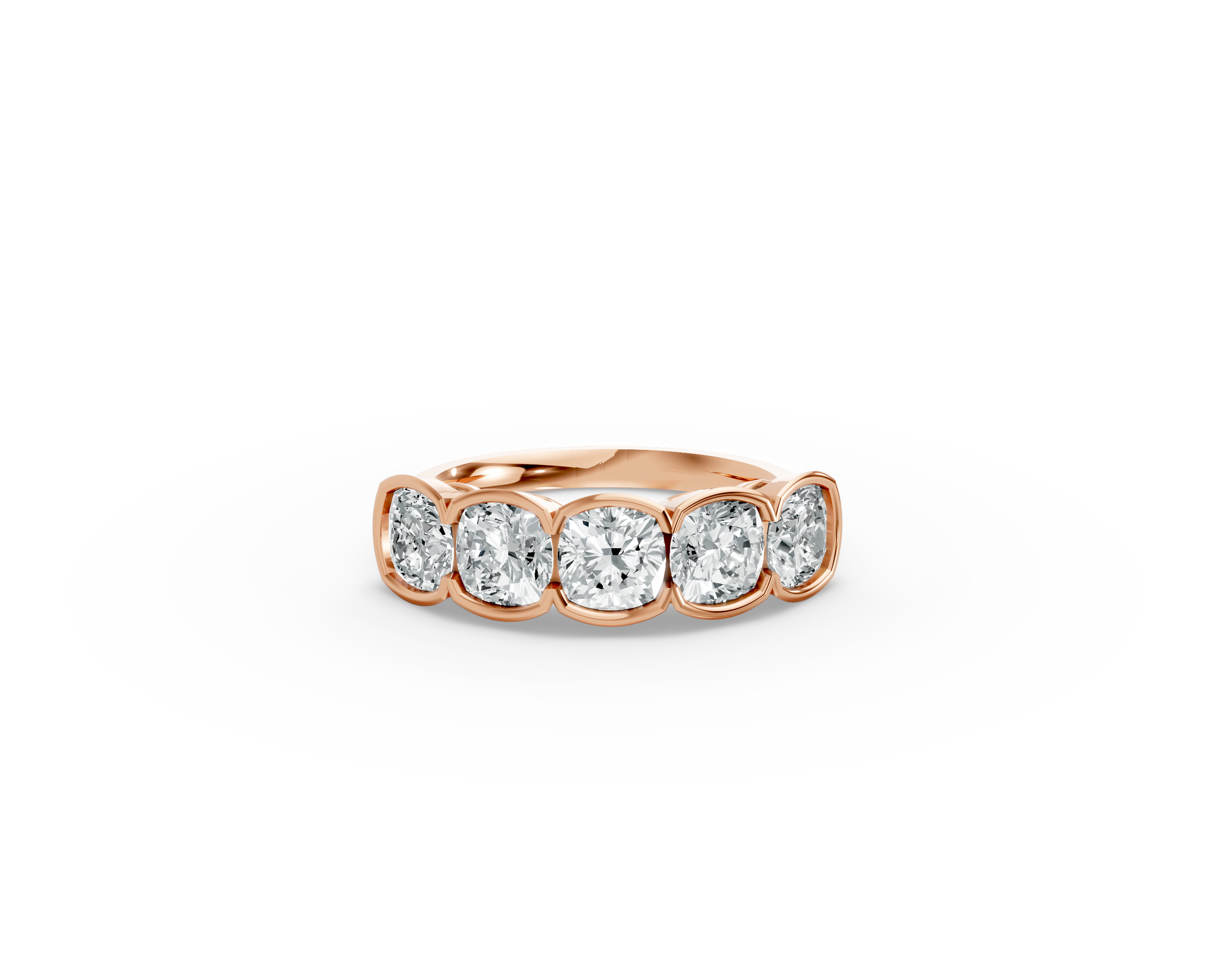 Cushion Shape Diamond Anniversary Band in Gold