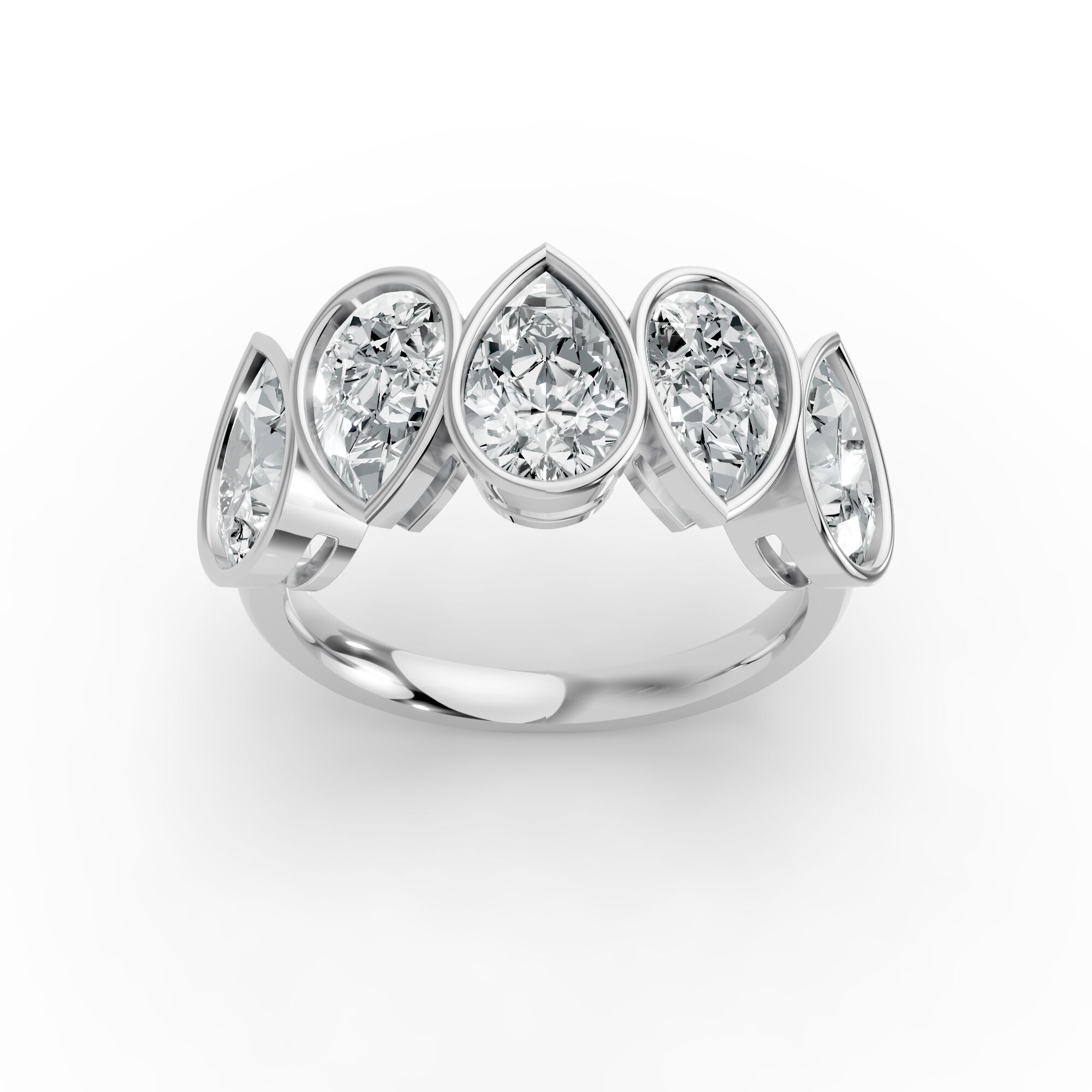 Pear Shape Diamond Anniversary Band in Gold