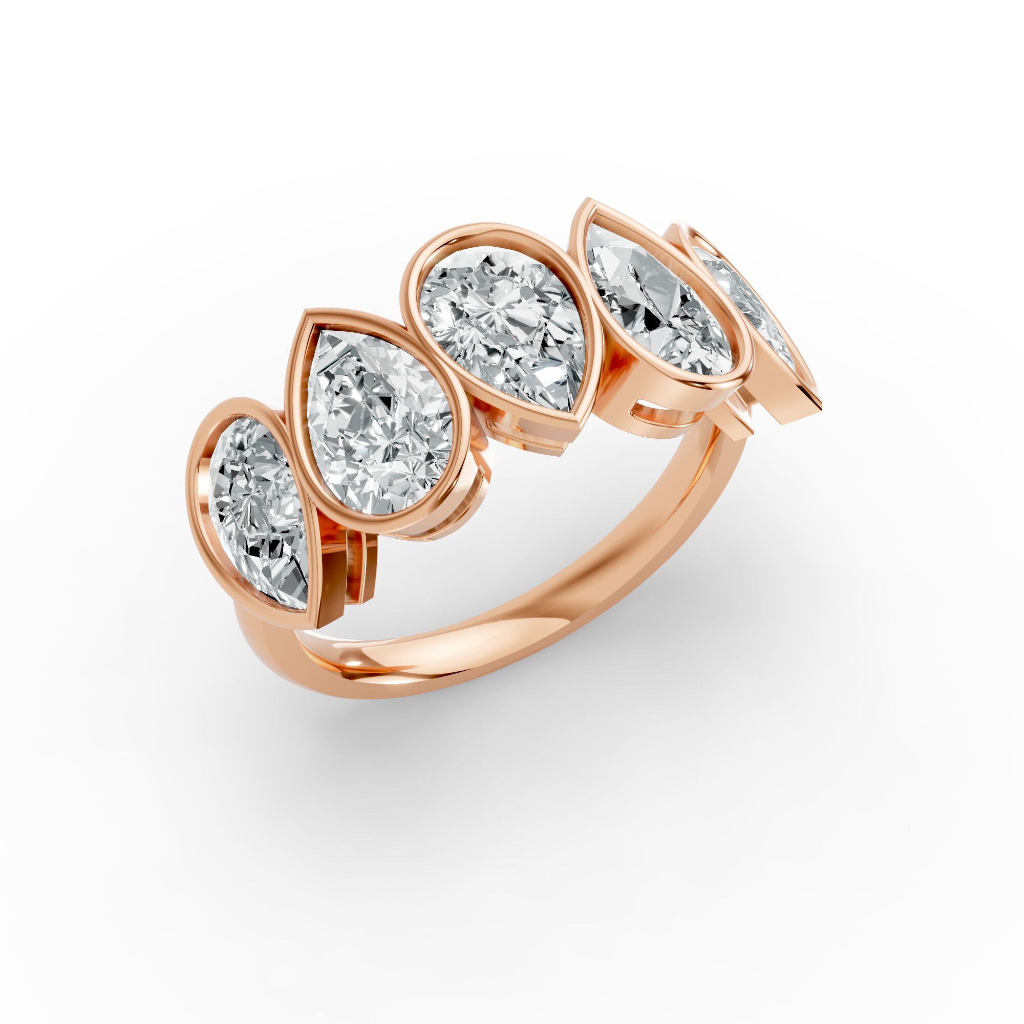 Pear Shape Diamond Anniversary Band in Gold