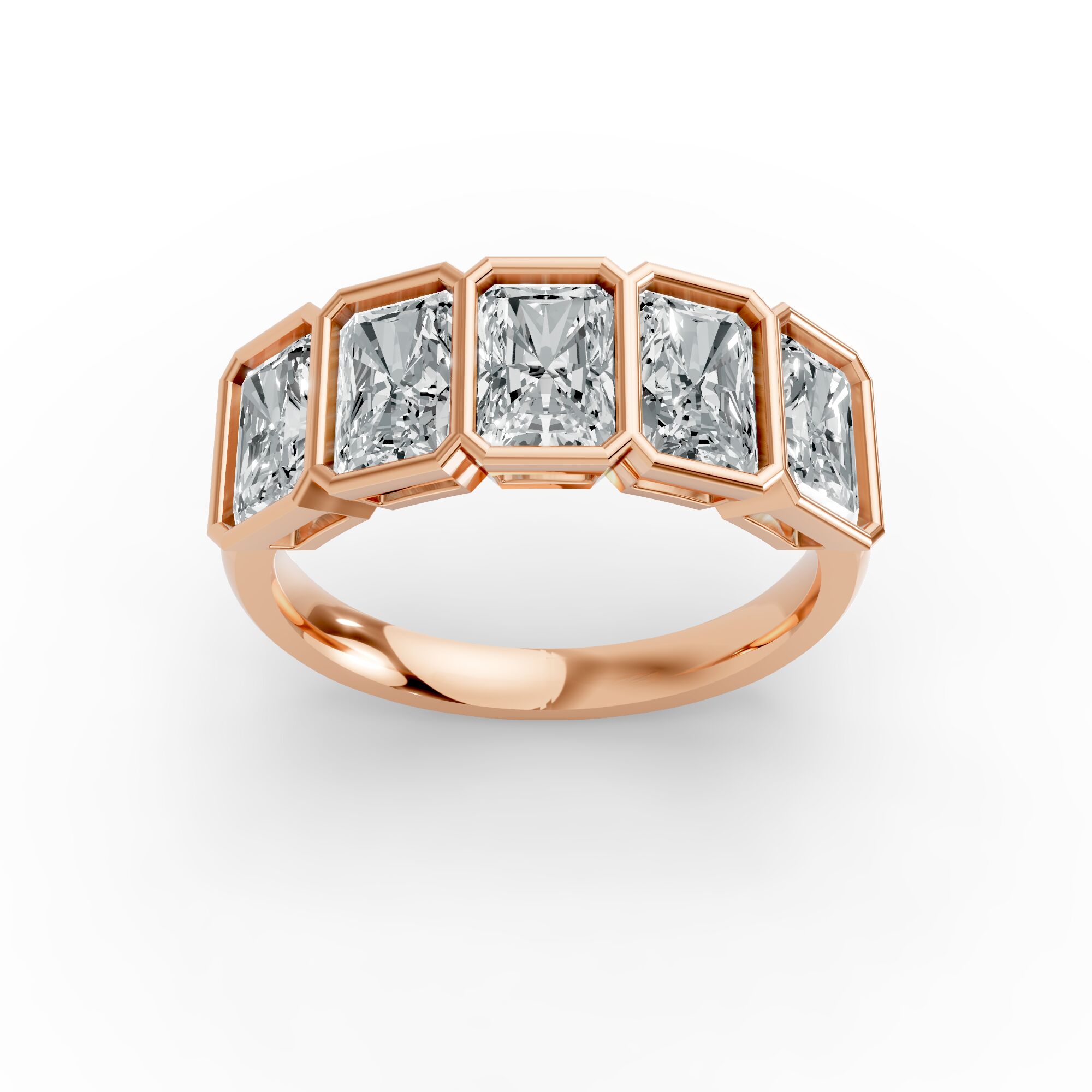 Radiant Shape Diamond Anniversary Band in Gold