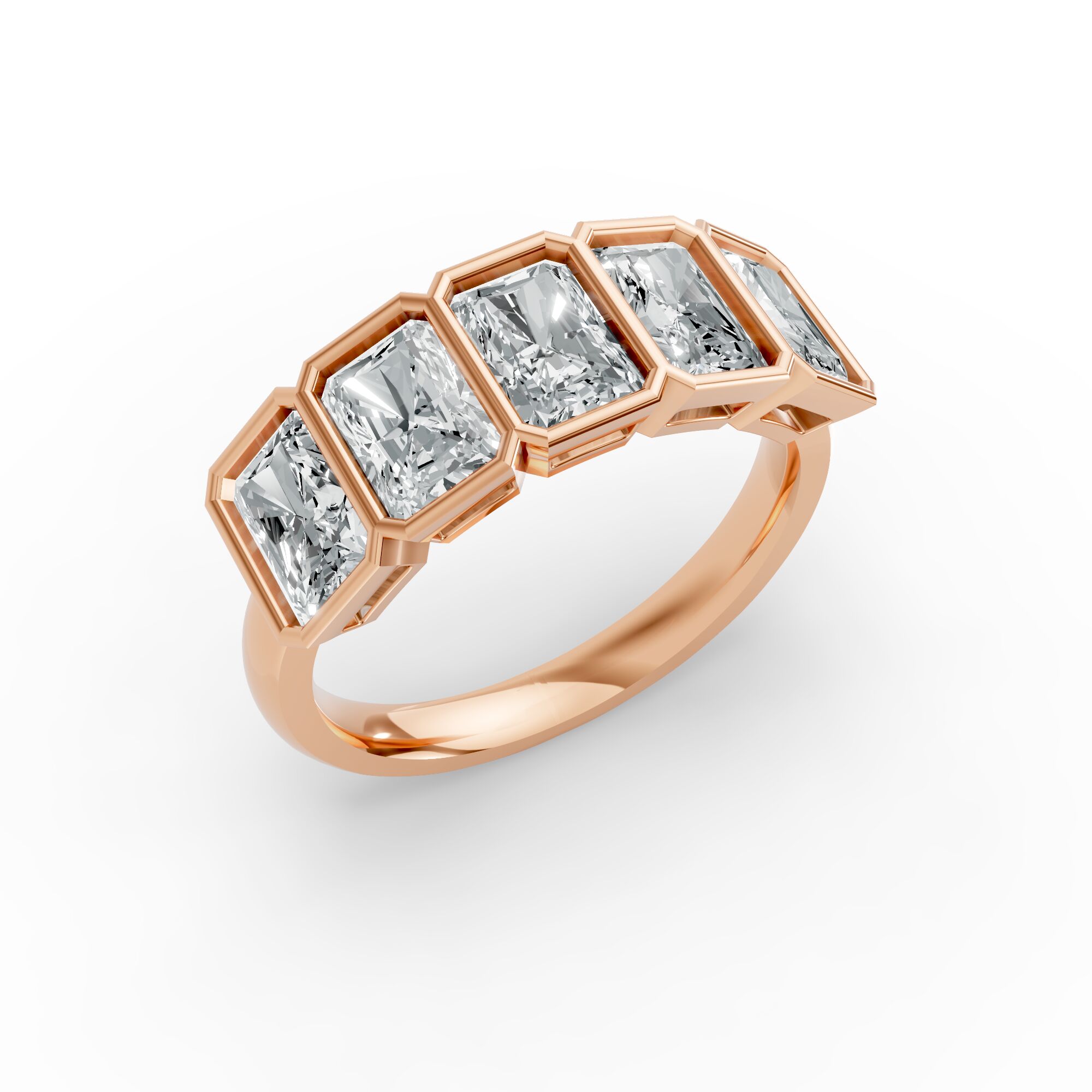 Radiant Shape Diamond Anniversary Band in Gold