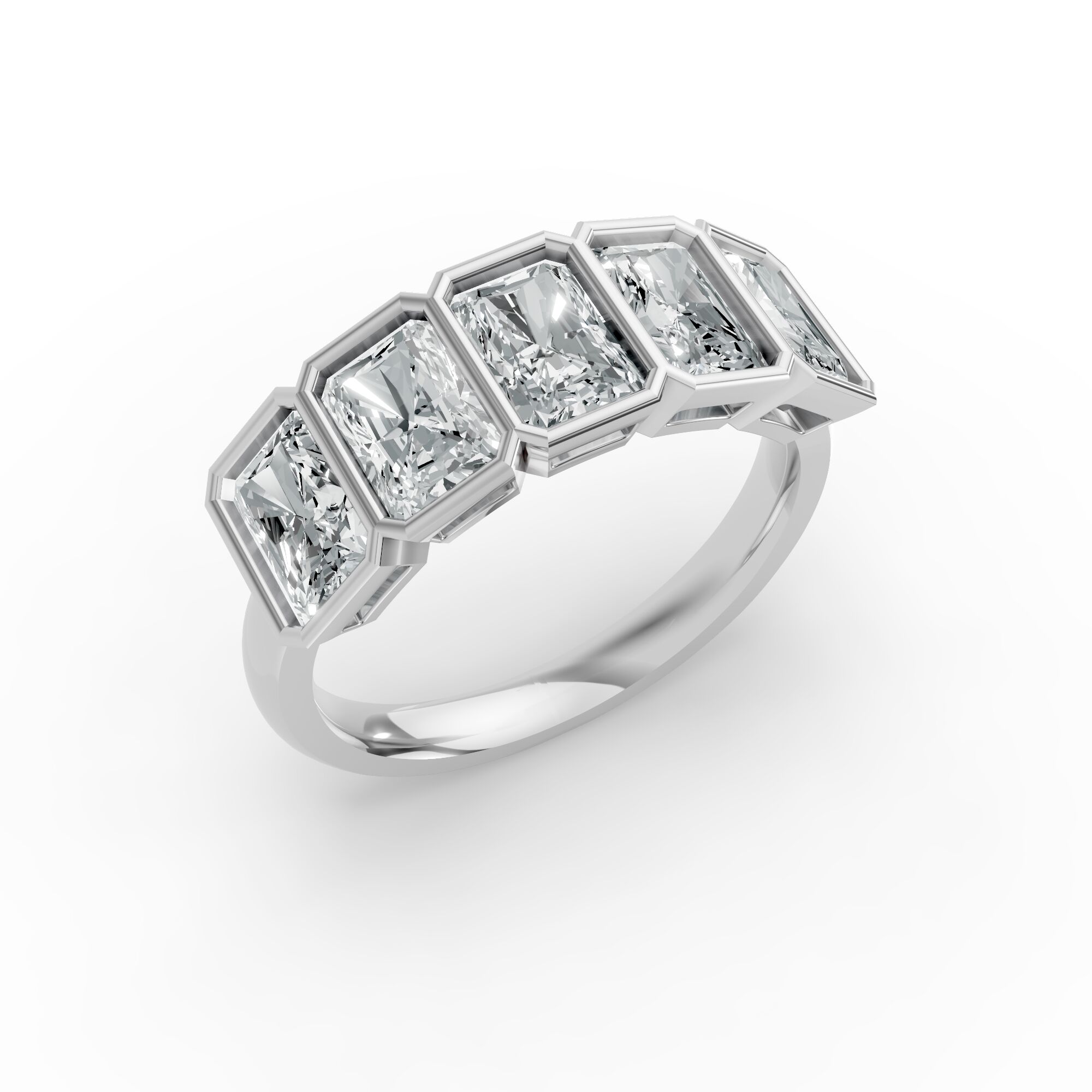 Radiant Shape Diamond Anniversary Band in Gold