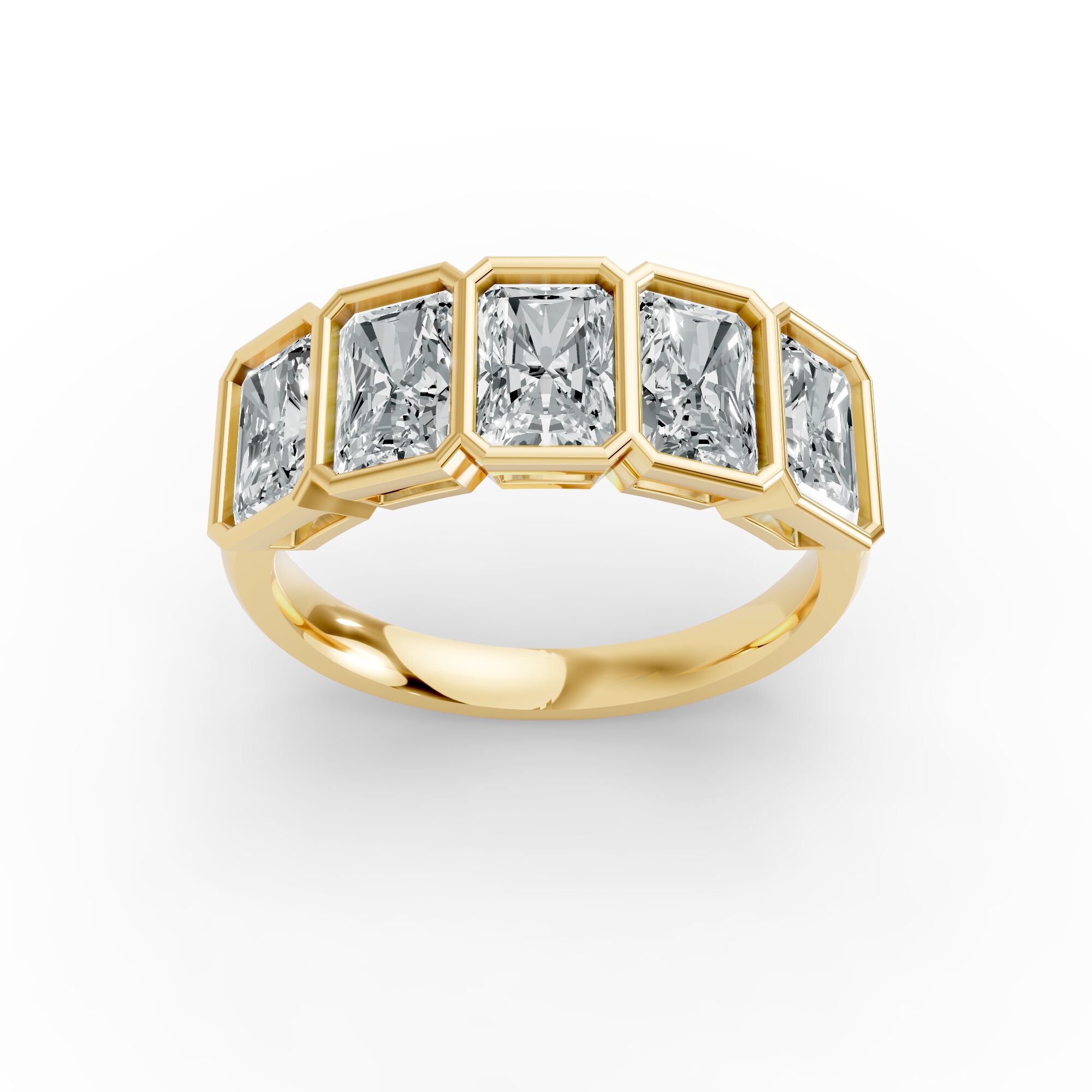 Radiant Shape Diamond Anniversary Band in Gold