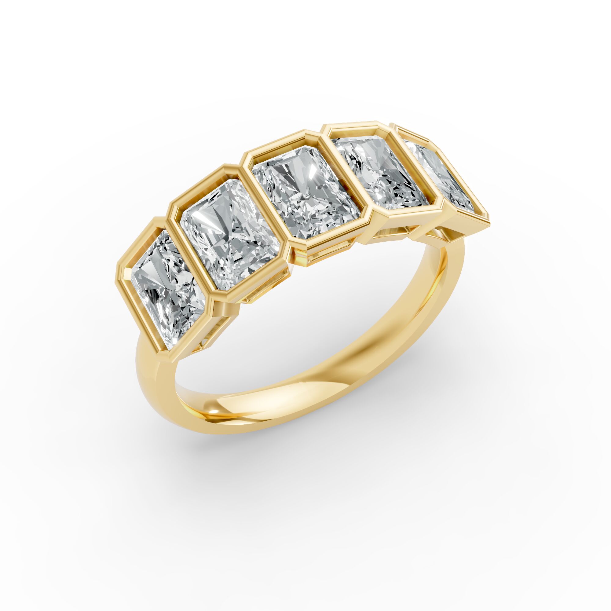 Radiant Shape Diamond Anniversary Band in Gold