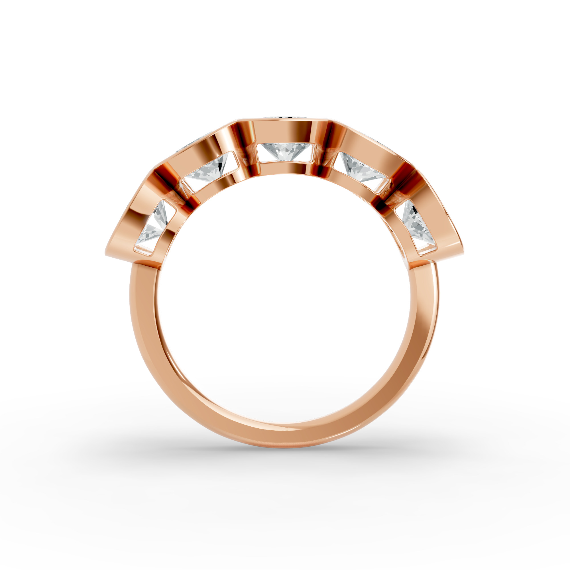 Round Shape Diamond Anniversary Band in Gold