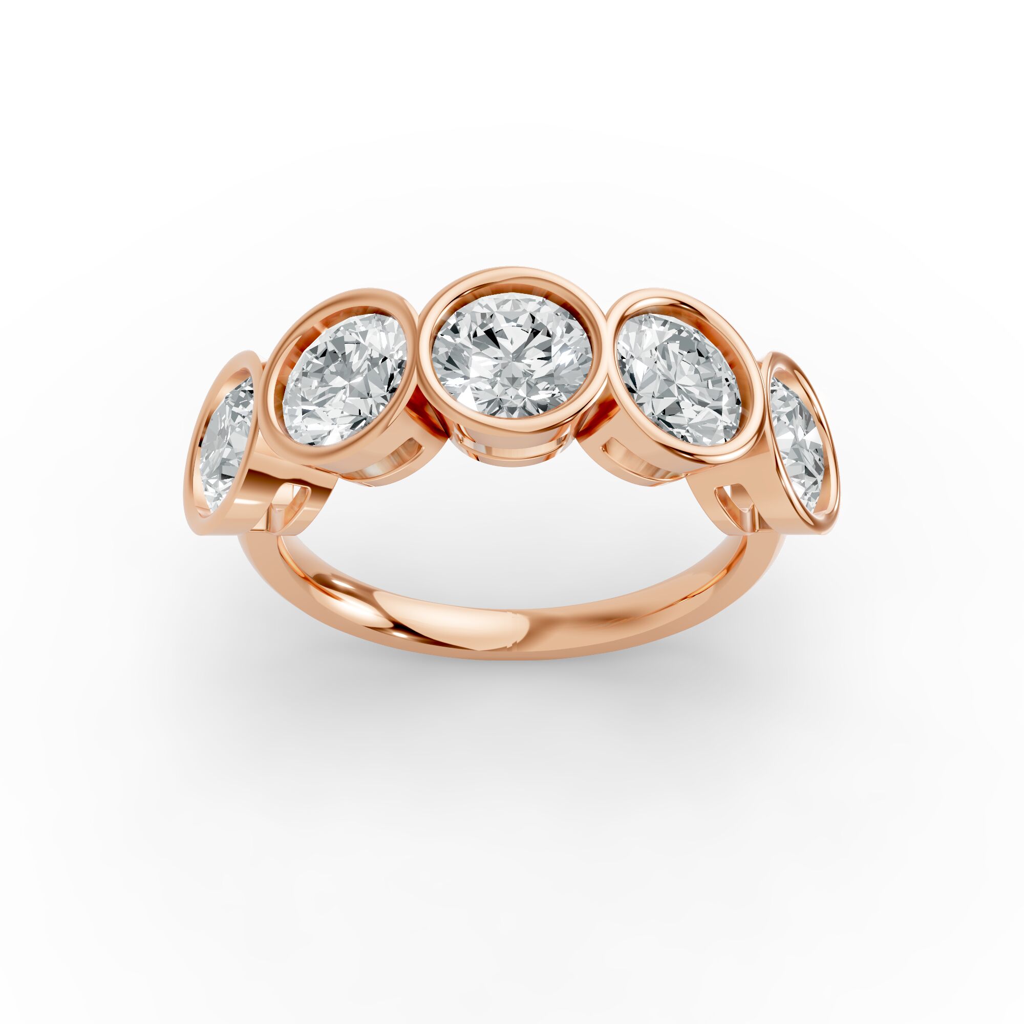 Round Shape Diamond Anniversary Band in Gold