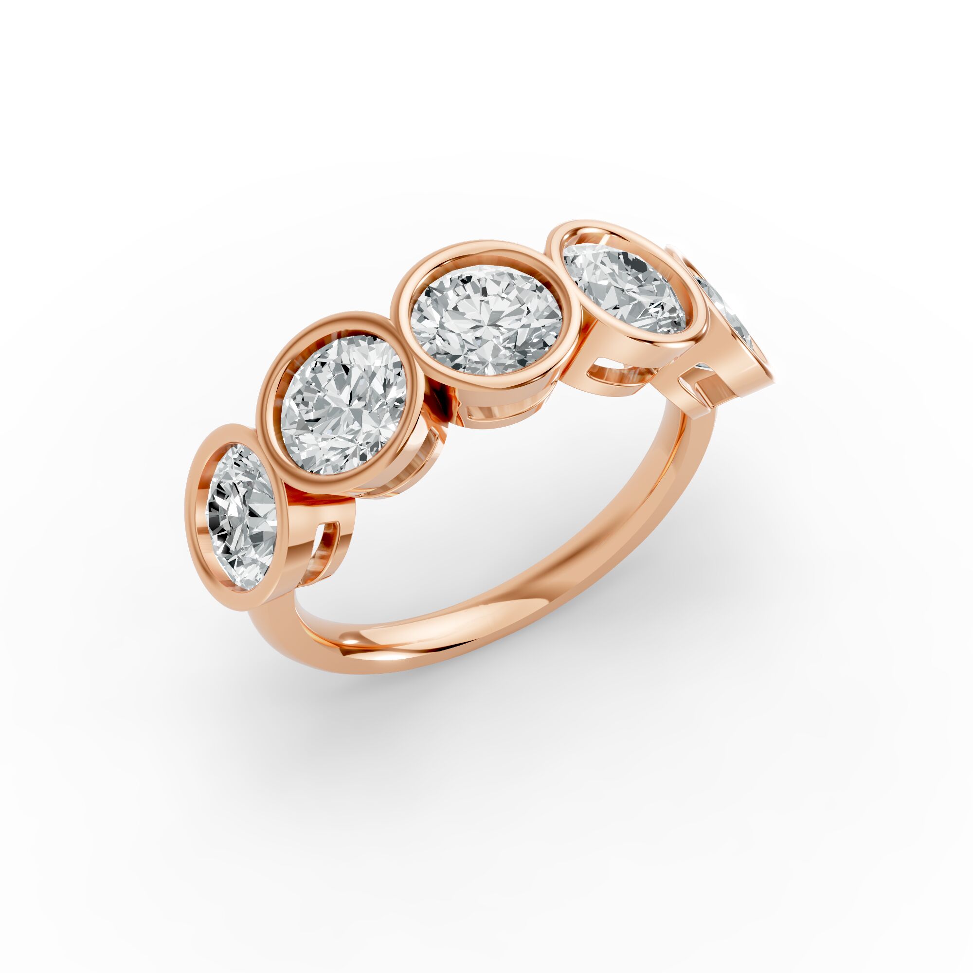 Round Shape Diamond Anniversary Band in Gold