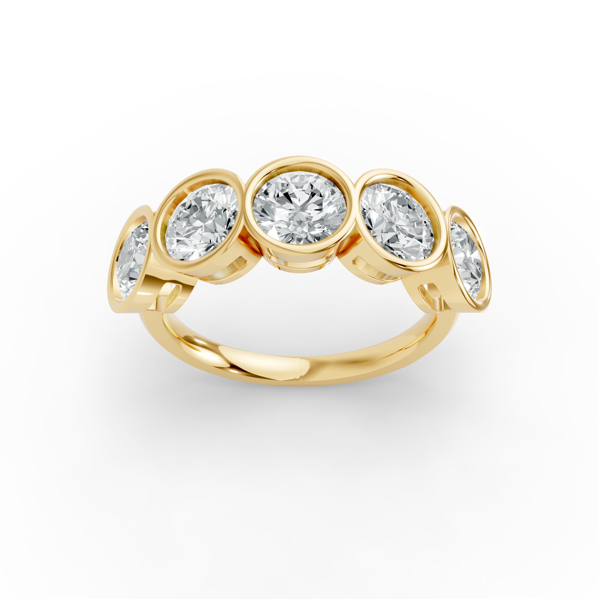 Round Shape Diamond Anniversary Band in Gold