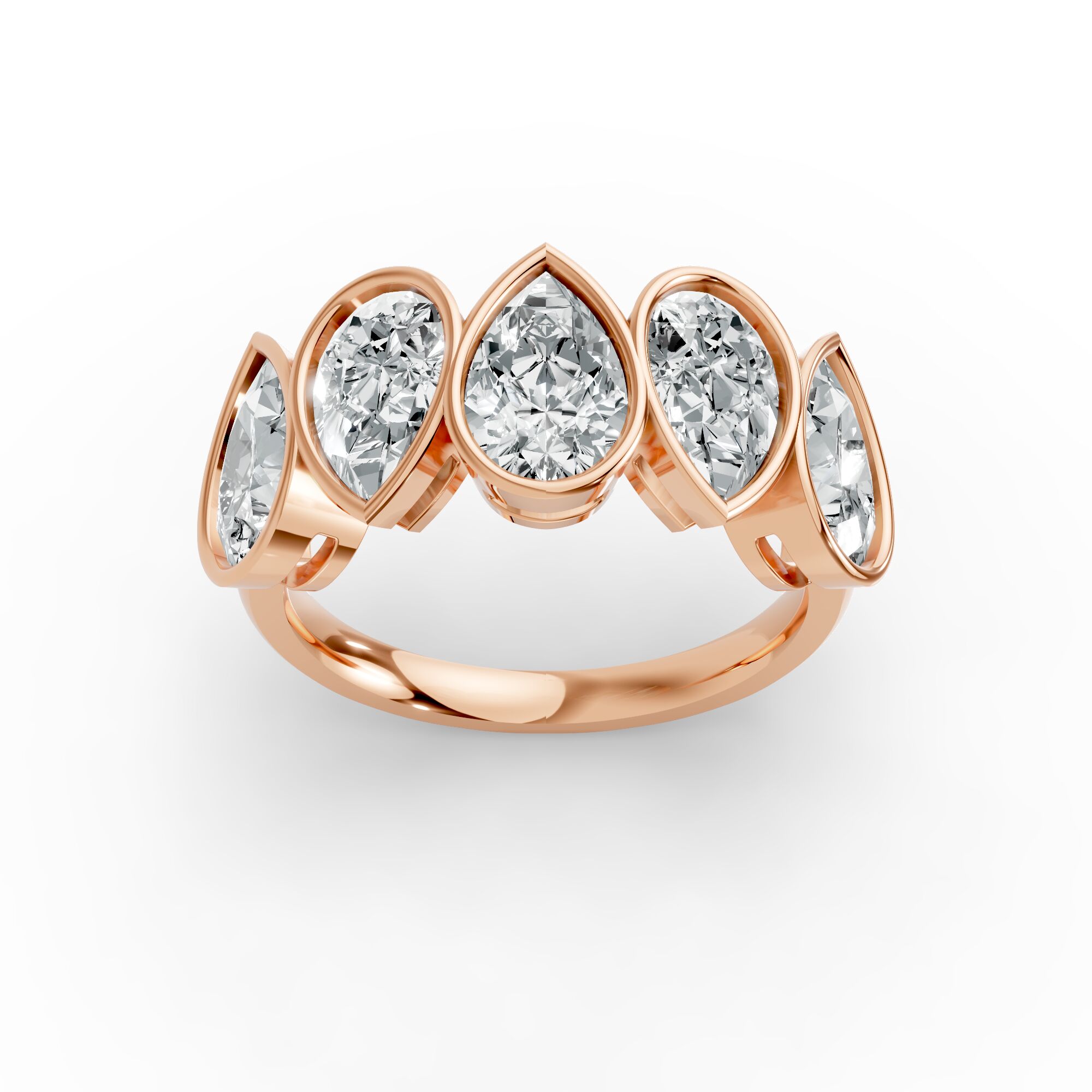 Pear Shape Diamond Anniversary Band in Gold