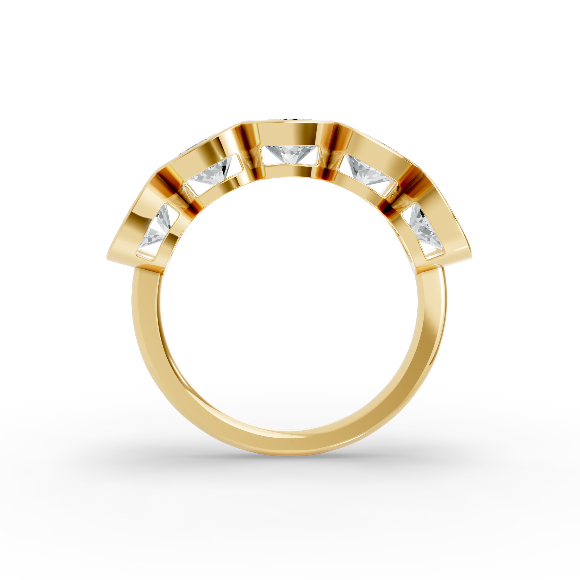 Round Shape Diamond Anniversary Band in Gold
