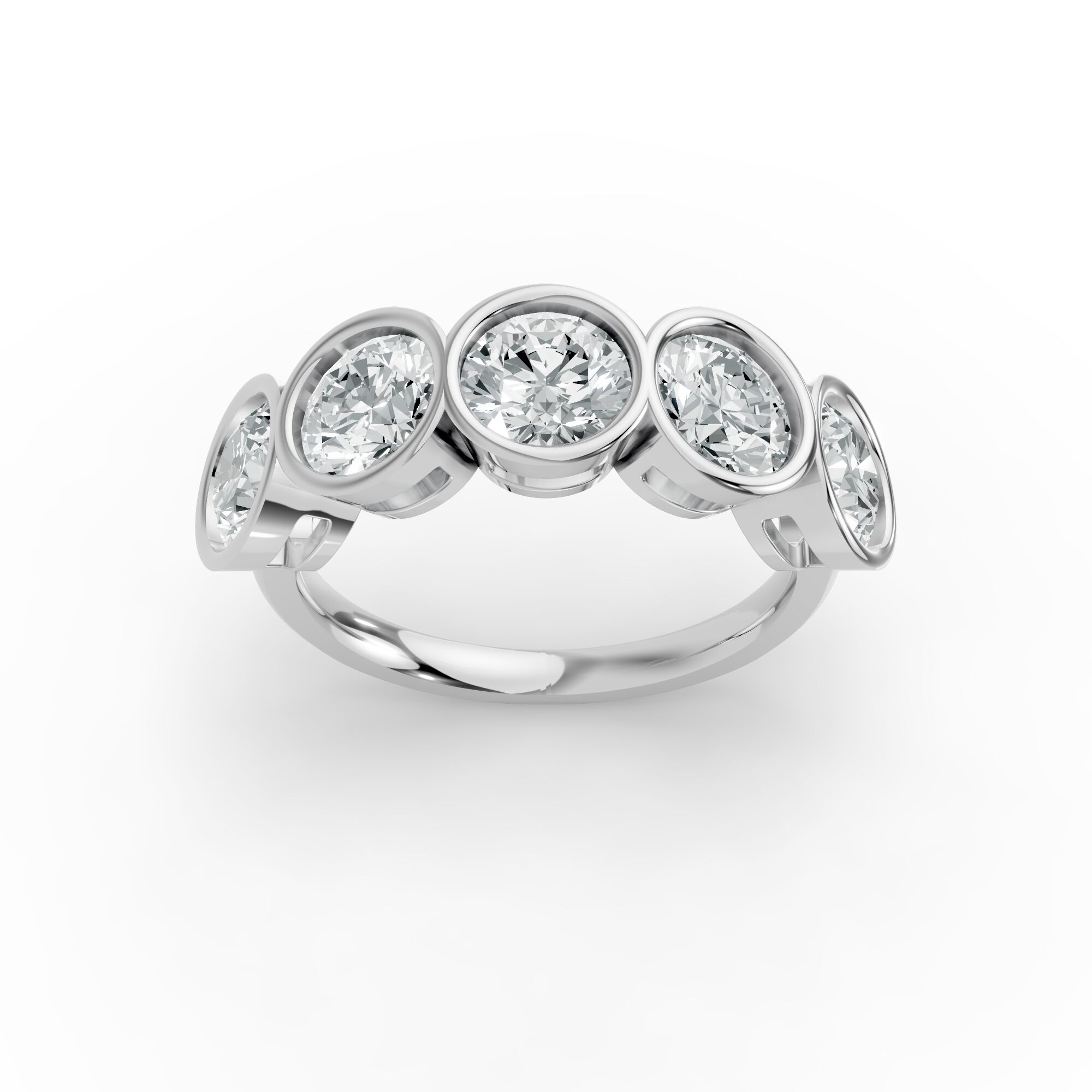 Round Shape Diamond Anniversary Band in Gold