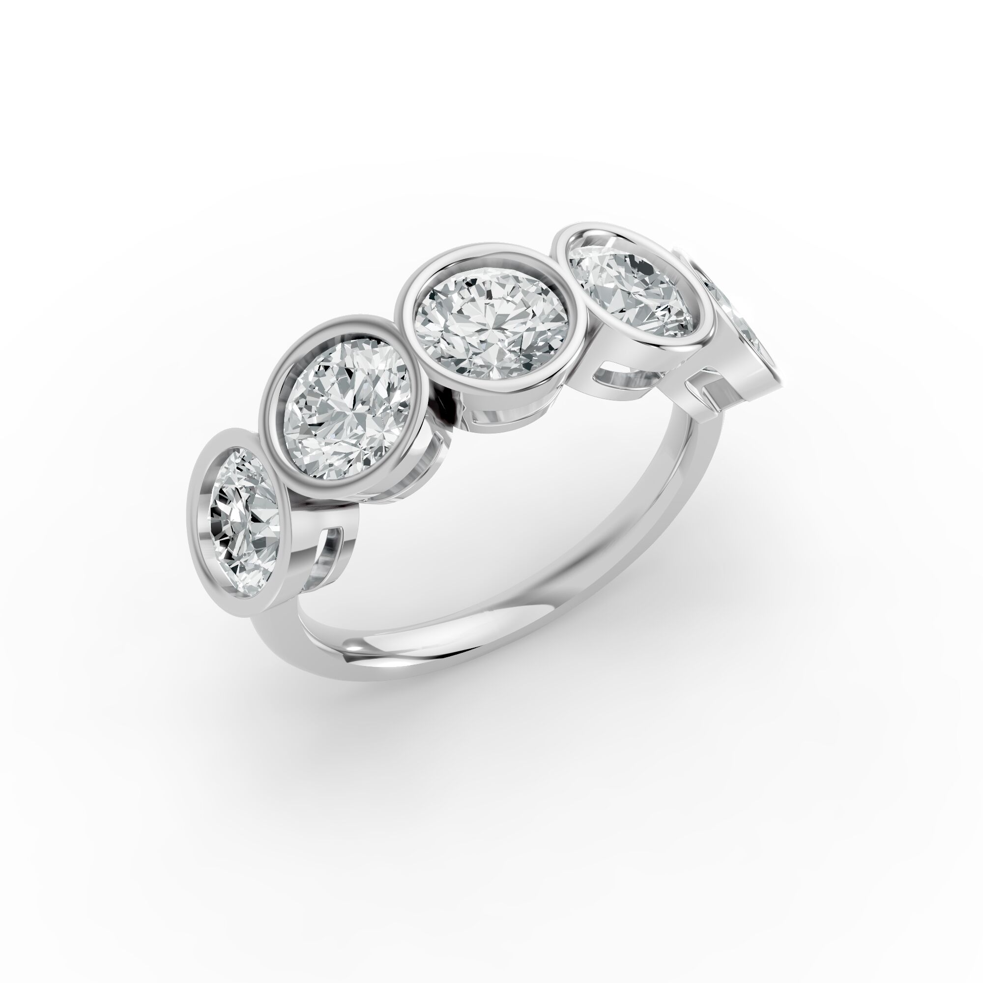 Round Shape Diamond Anniversary Band in Gold