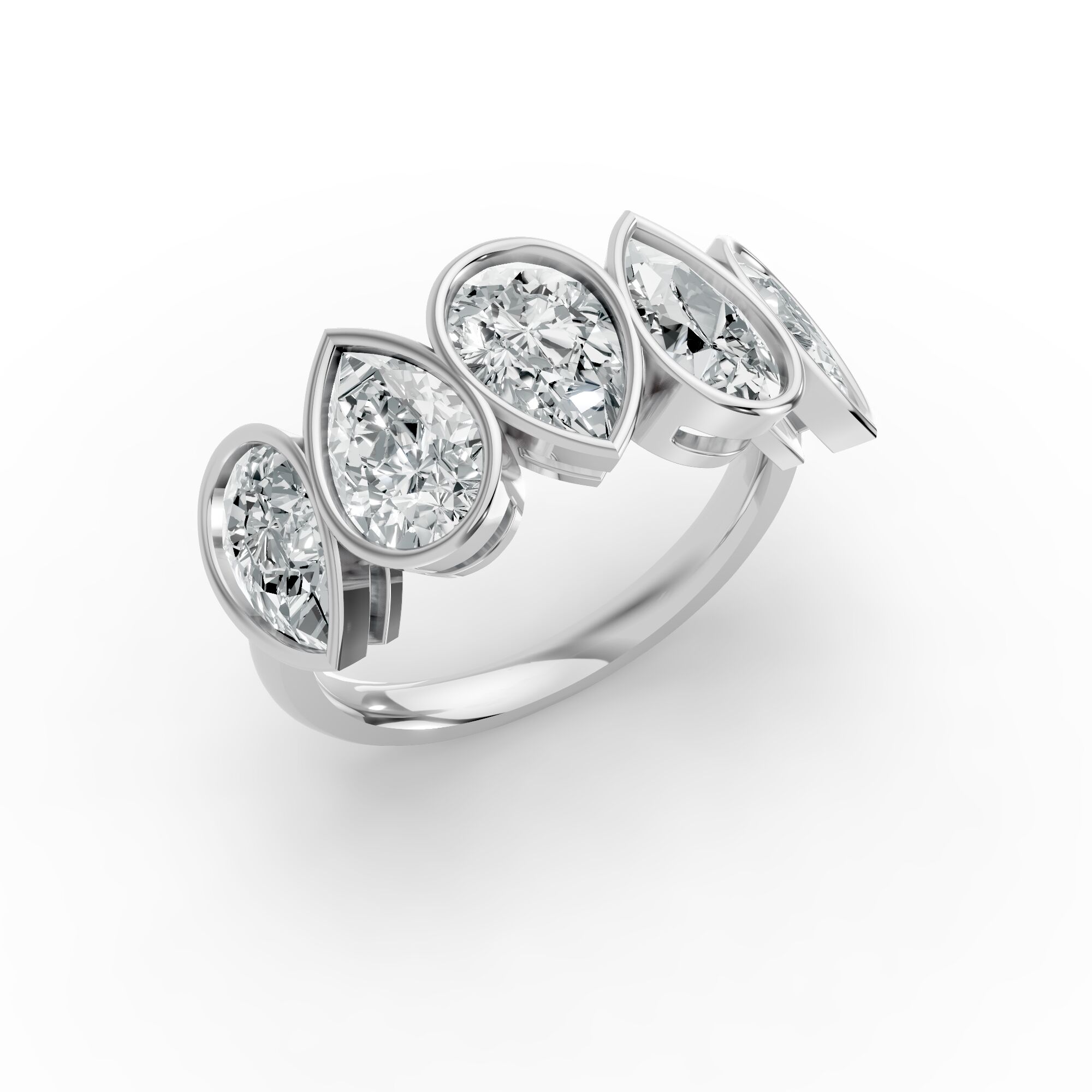 Pear Shape Diamond Anniversary Band in Gold