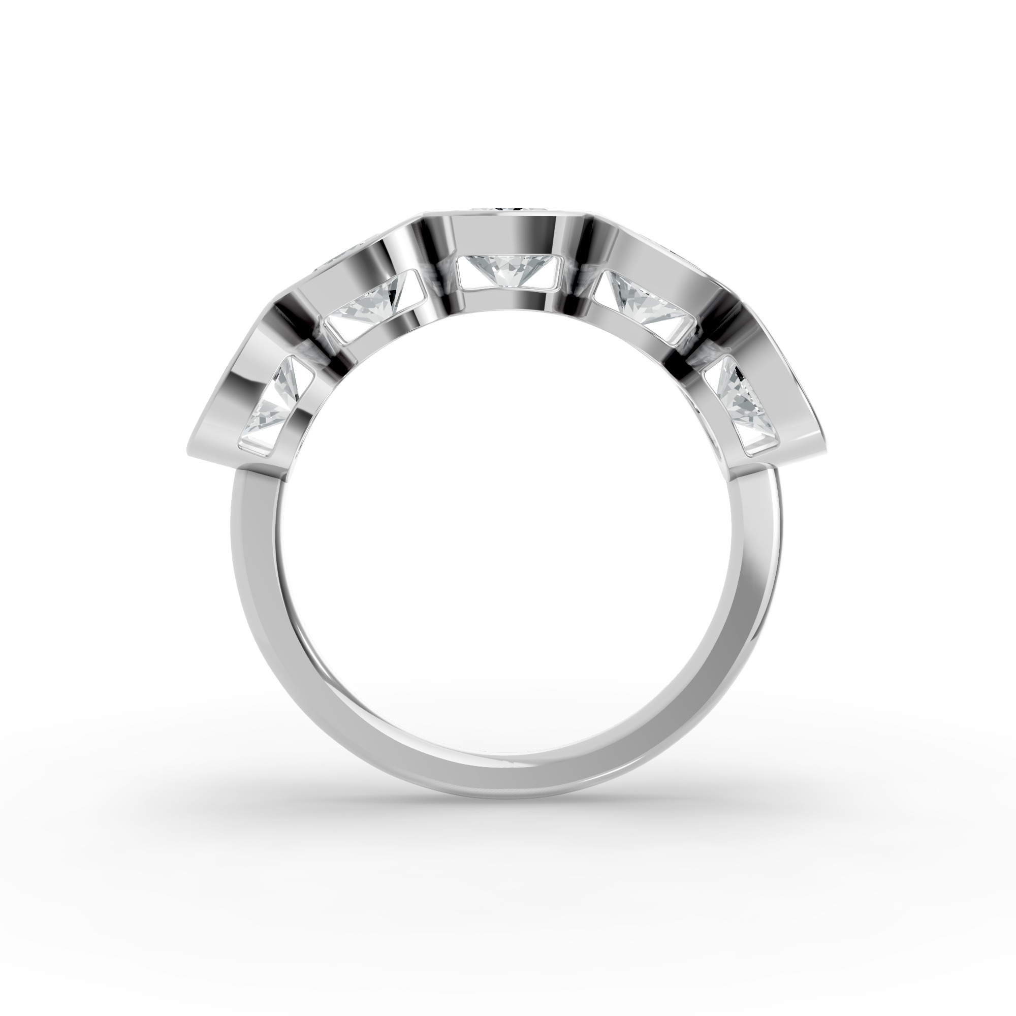 Round Shape Diamond Anniversary Band in Gold