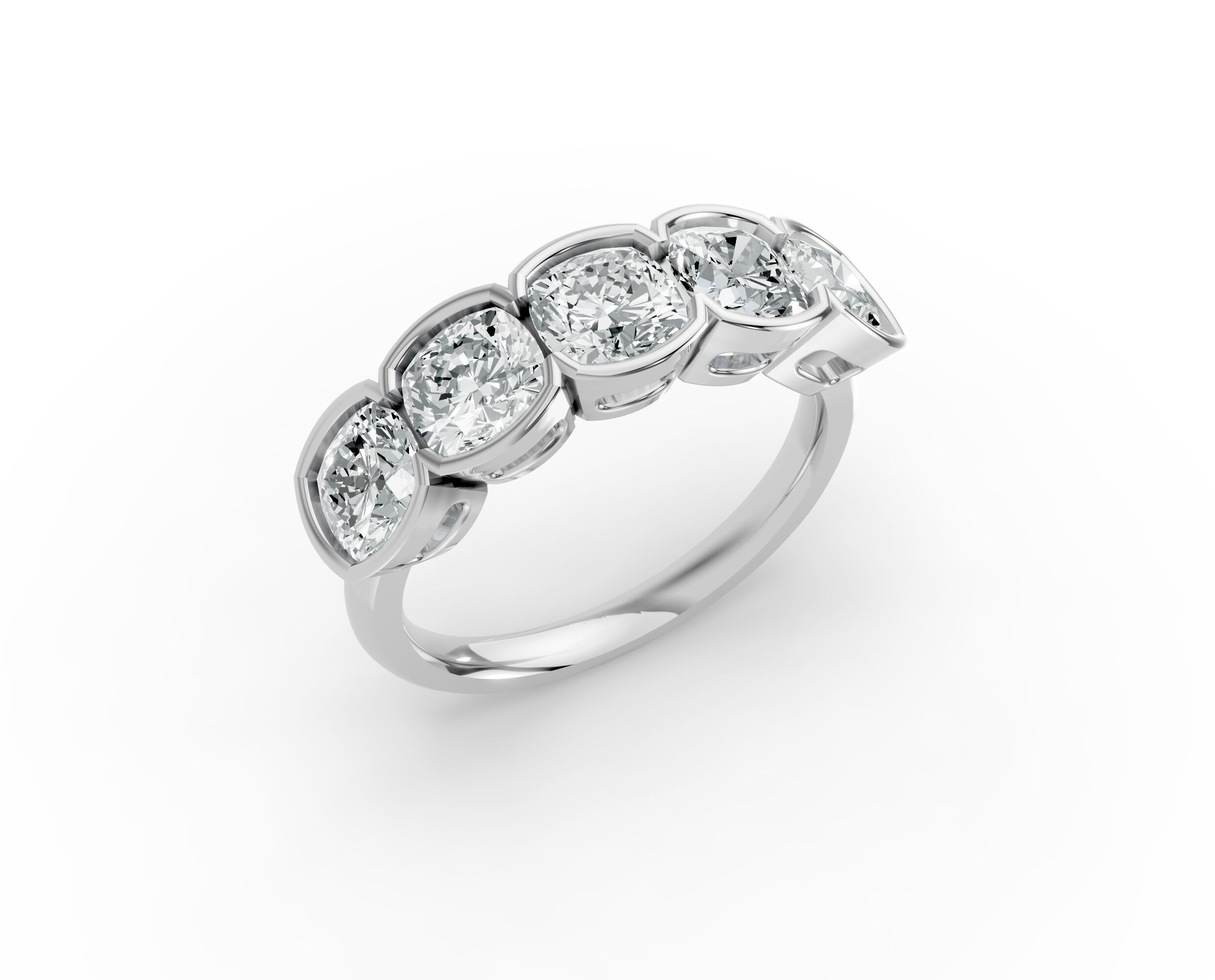 Cushion Shape Diamond Anniversary Band in Gold