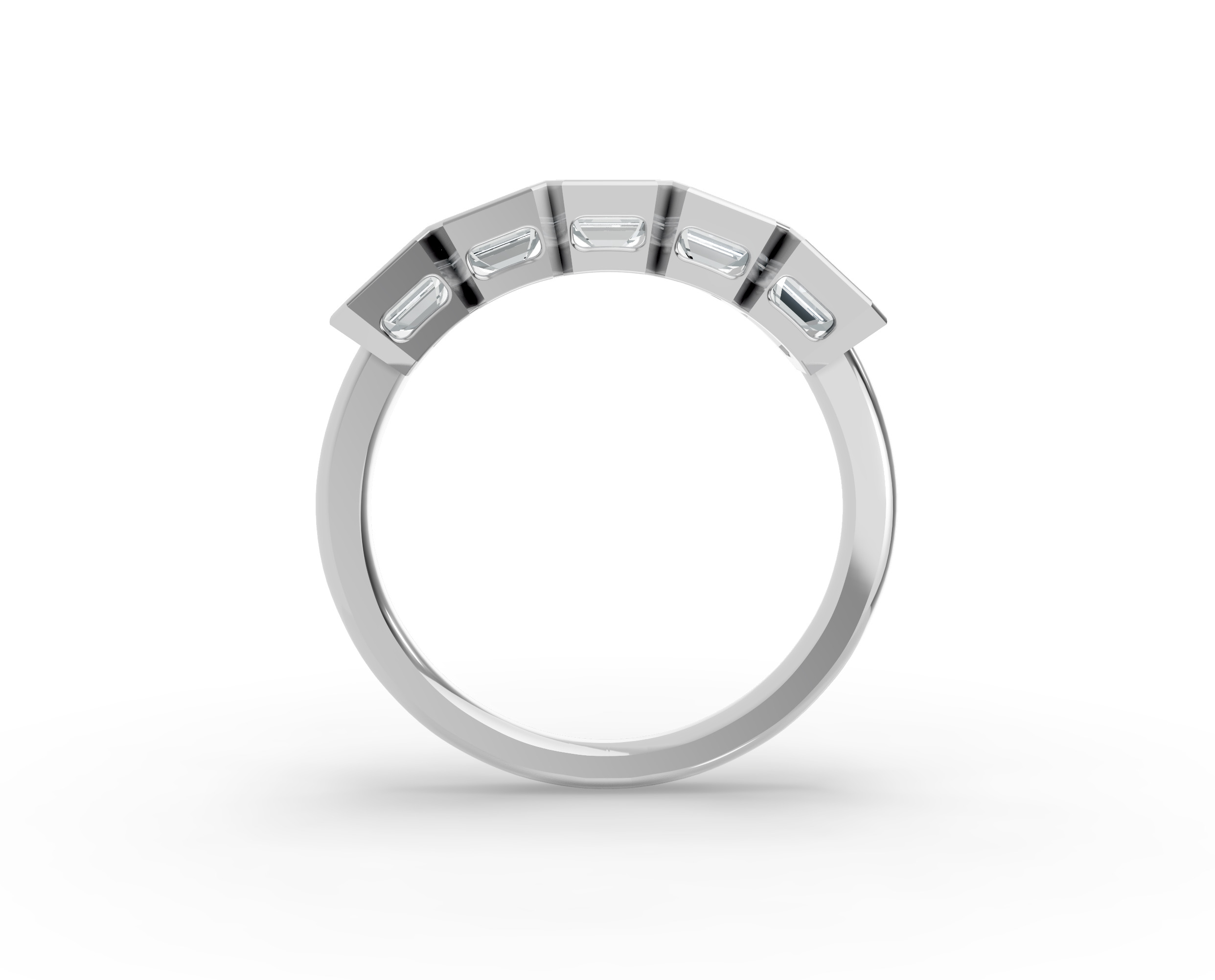Emerald Shape Diamond Anniversary Band in Gold