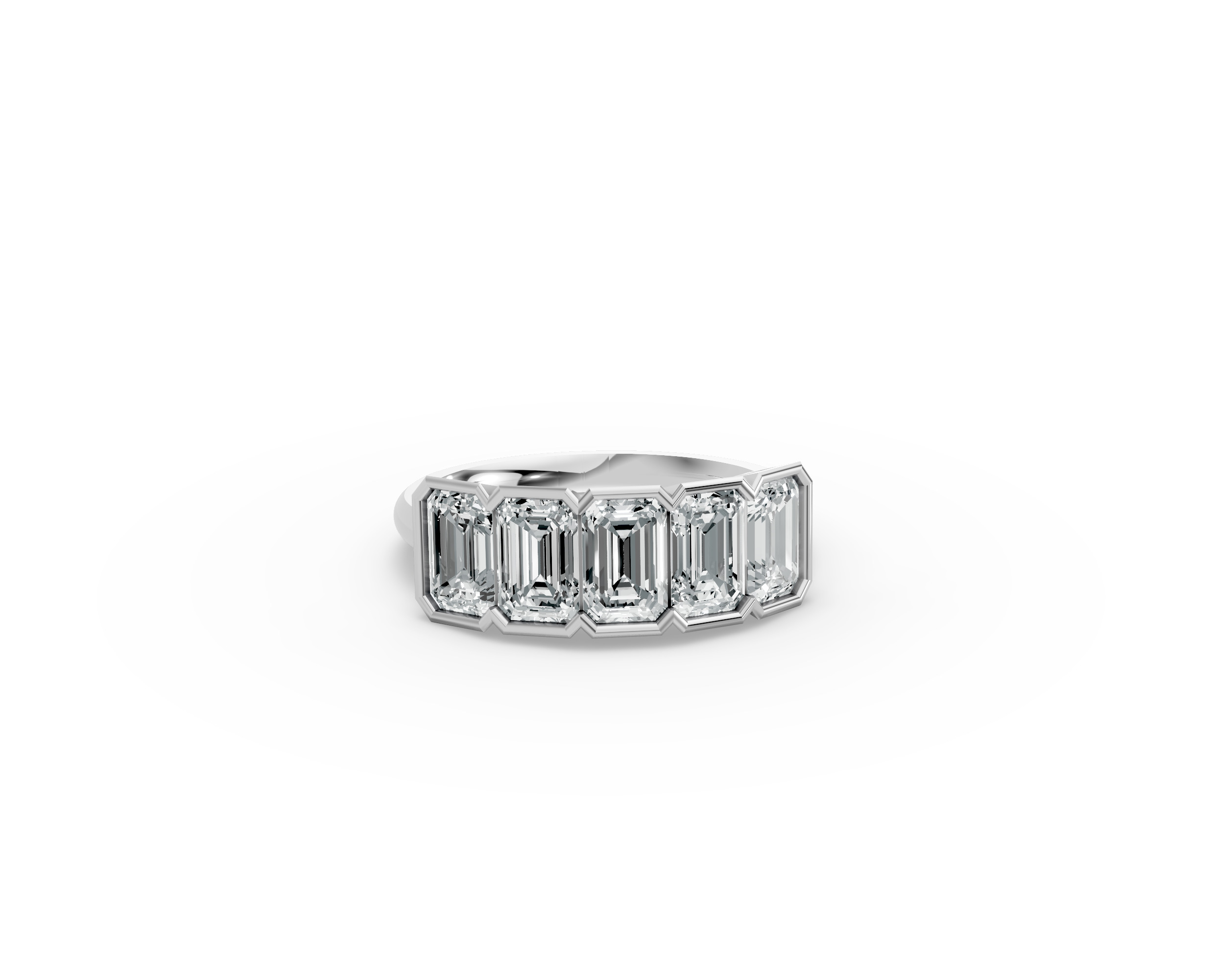 Emerald Shape Diamond Anniversary Band in Gold