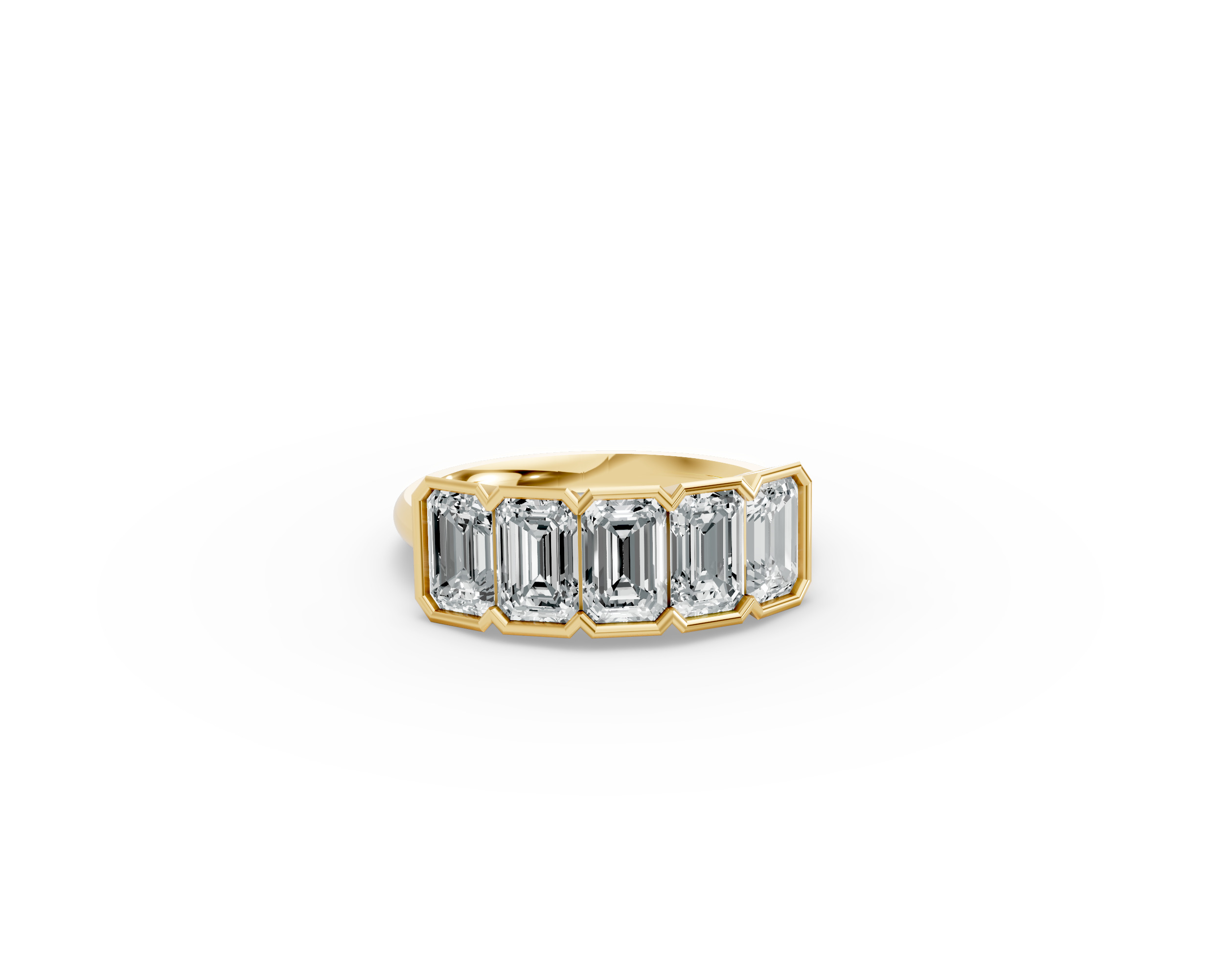 Emerald Shape Diamond Anniversary Band in Gold