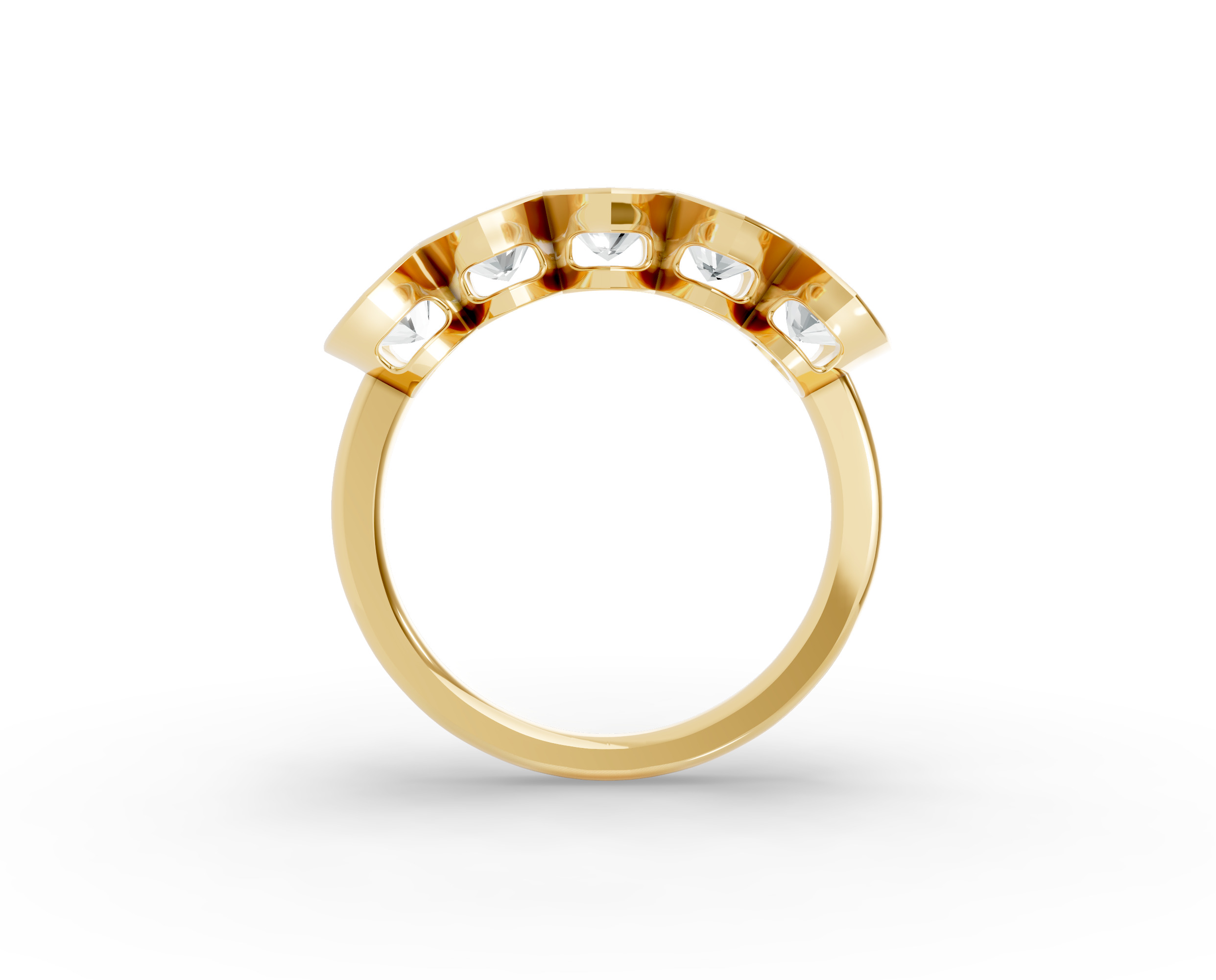 Marquise Shape Diamond Anniversary Band in Gold
