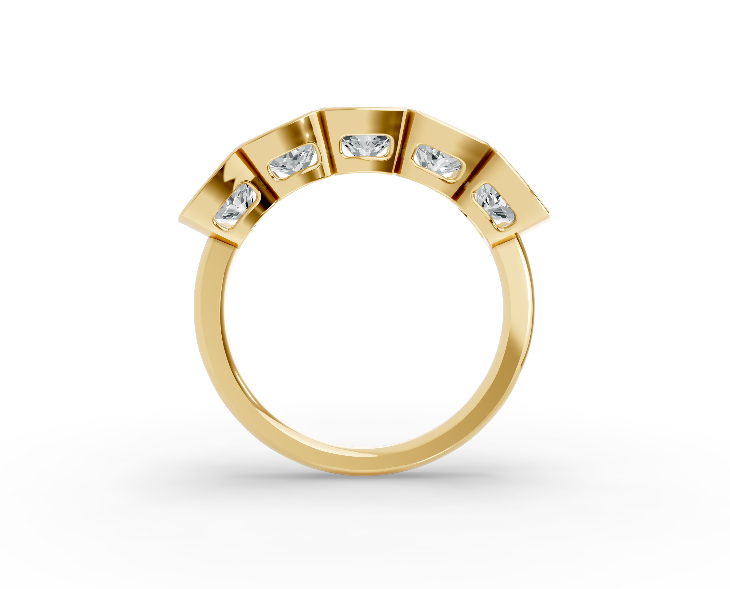 Cushion Shape Diamond Anniversary Band in Gold