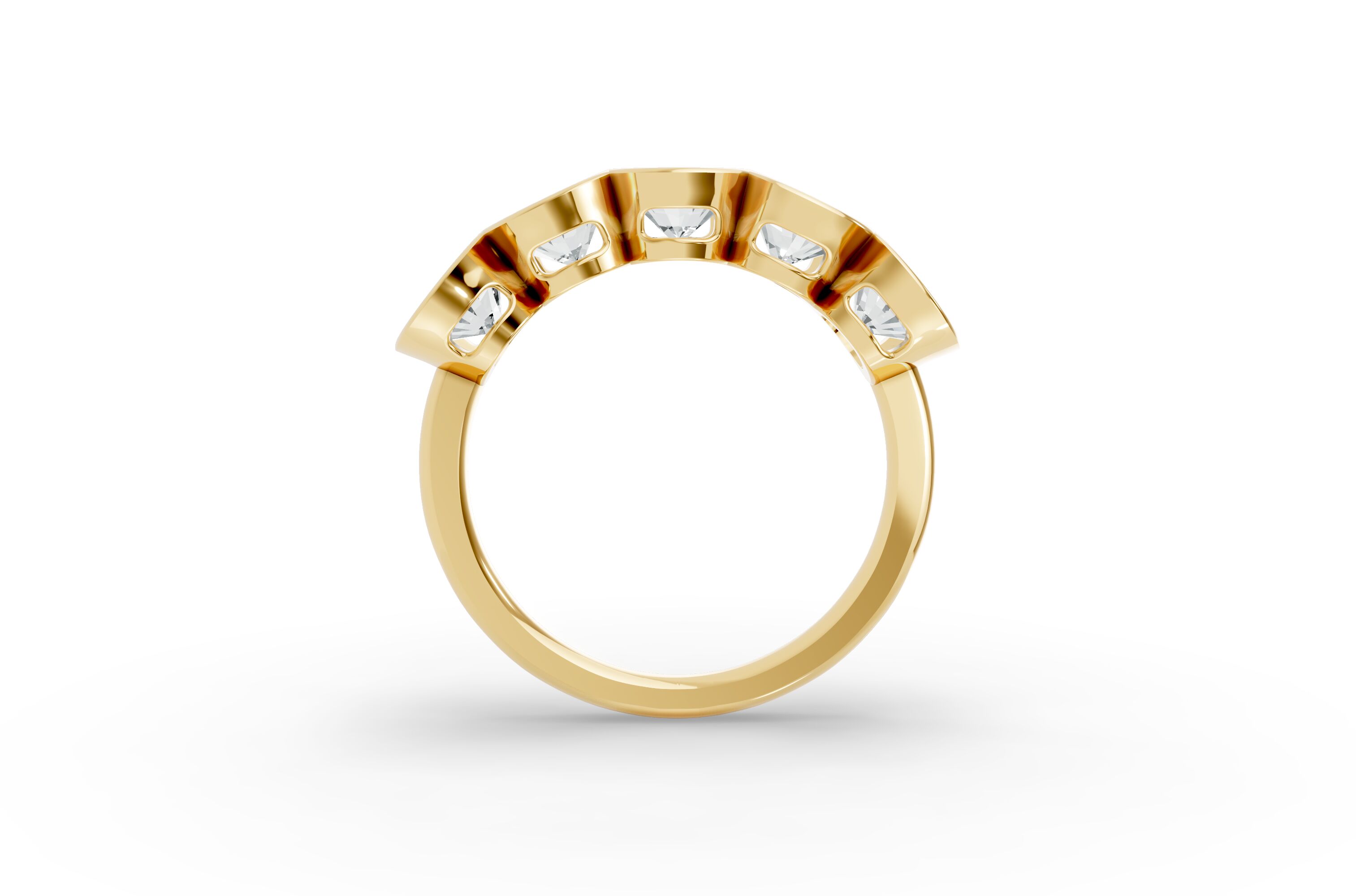 Oval Shape Diamond Anniversary Band in Gold
