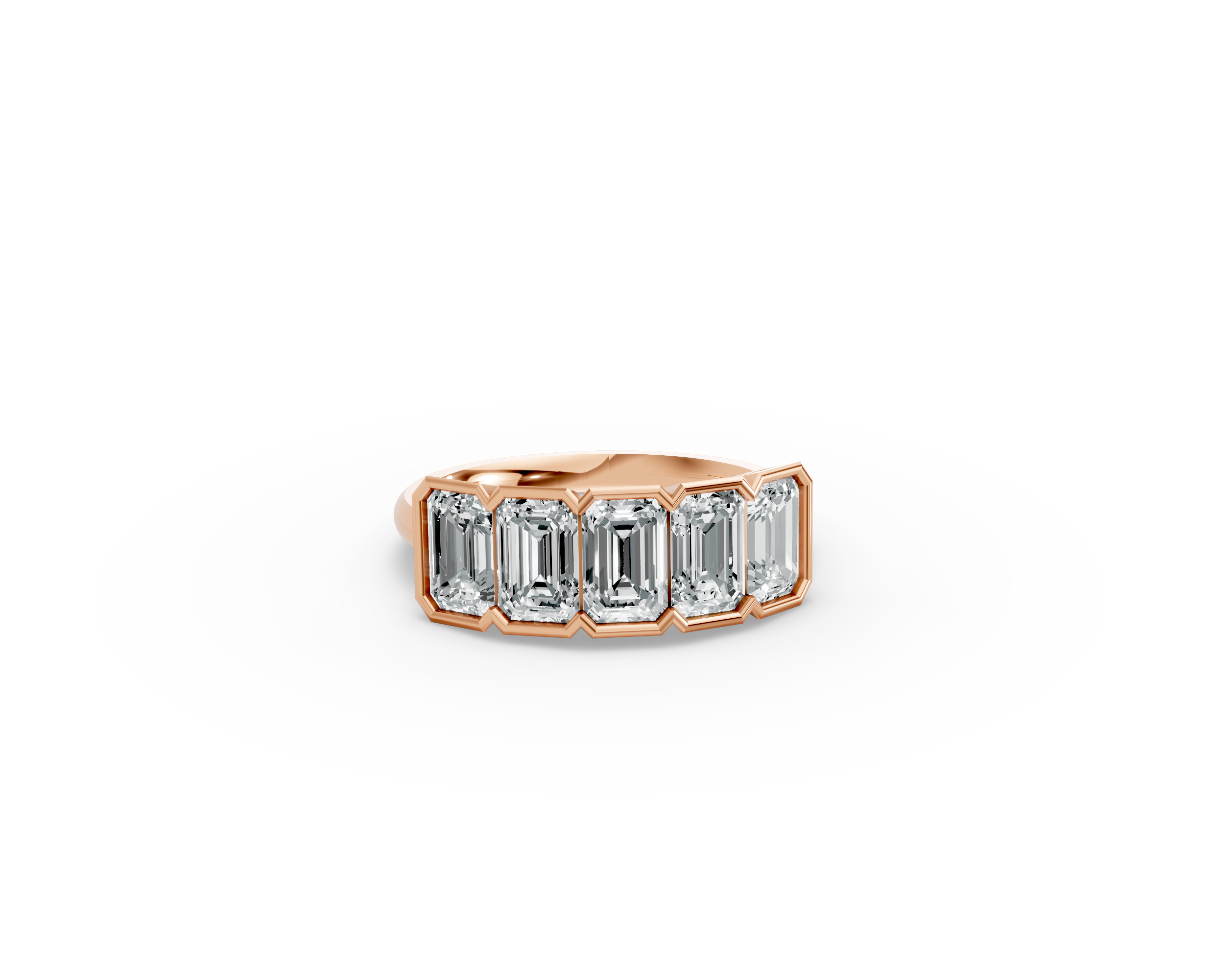 Emerald Shape Diamond Anniversary Band in Gold