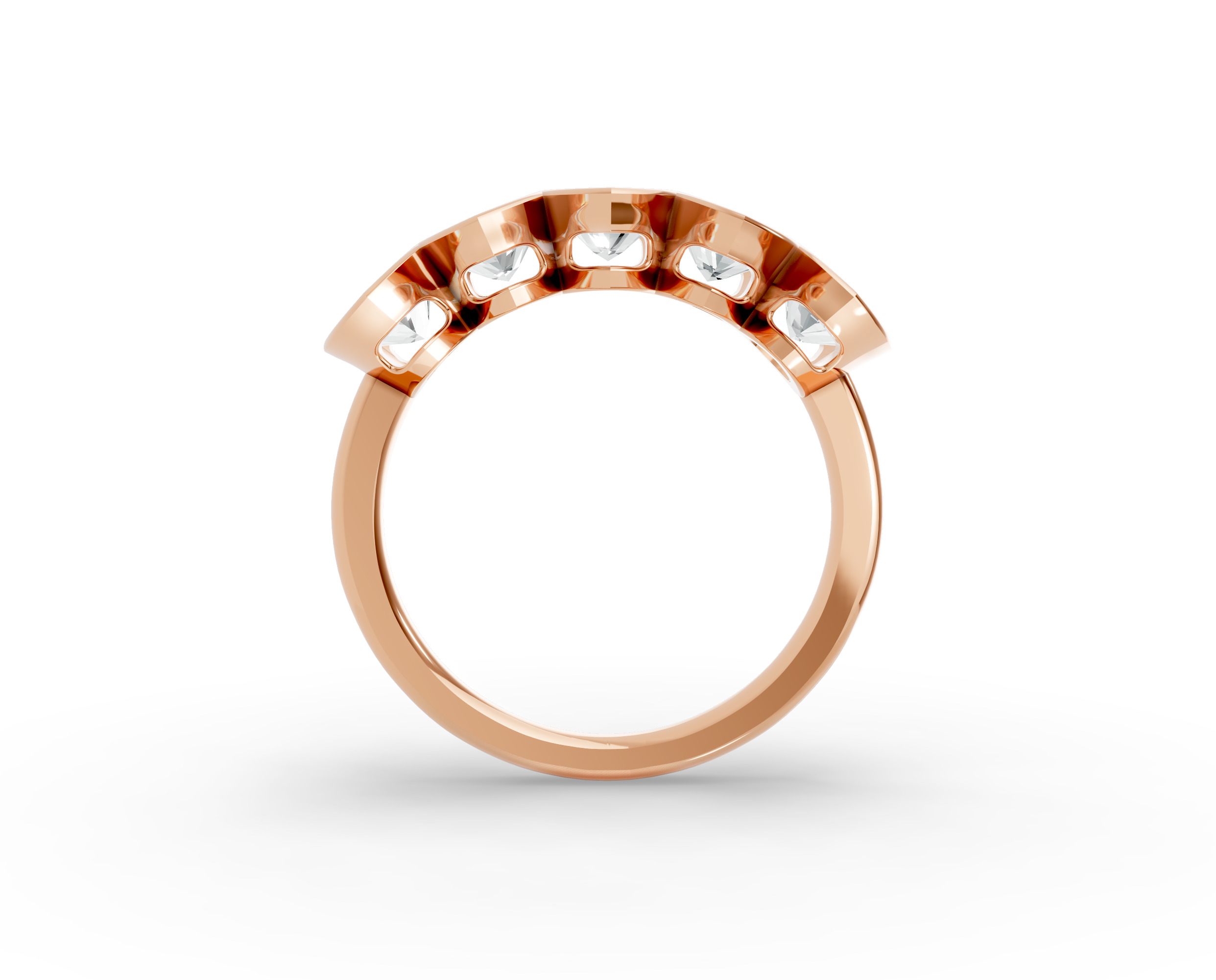 Marquise Shape Diamond Anniversary Band in Gold