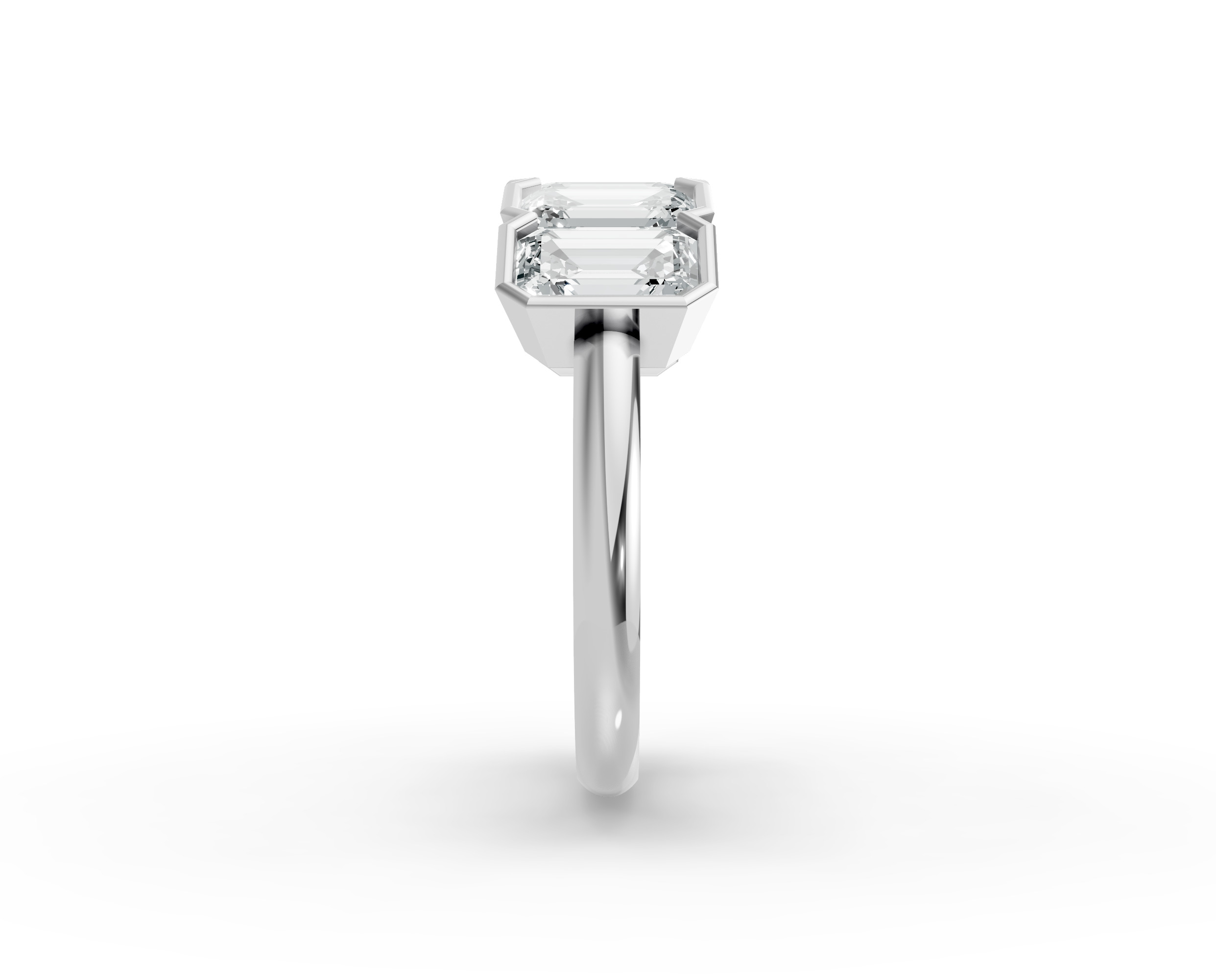 Emerald Shape Diamond Anniversary Band in Gold