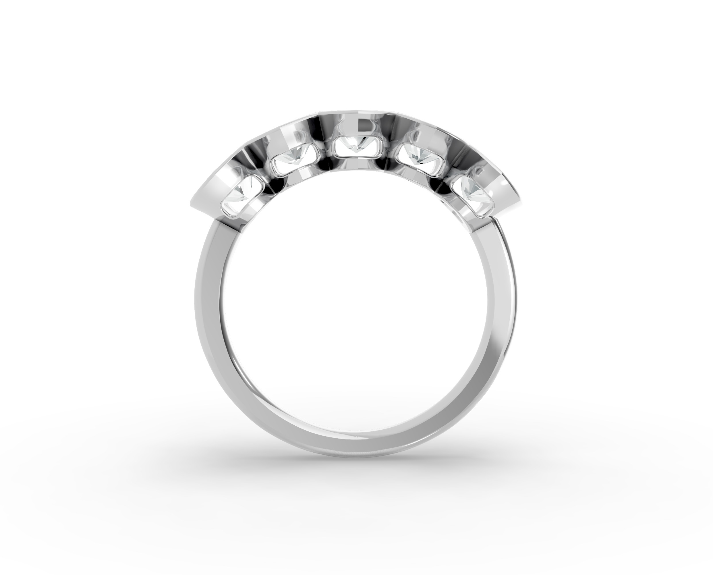 Marquise Shape Diamond Anniversary Band in Gold