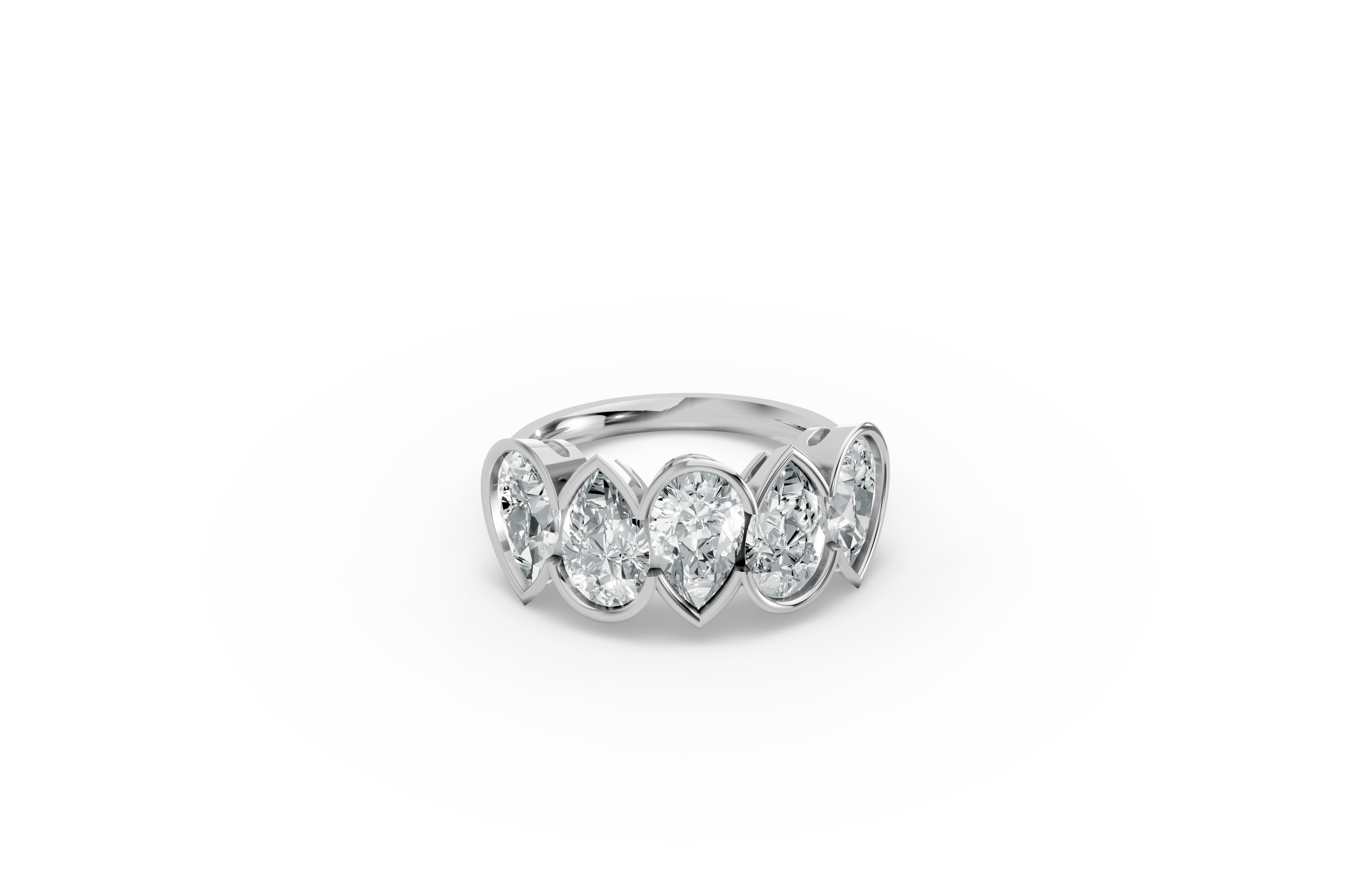 Pear Shape Diamond Anniversary Band in Gold