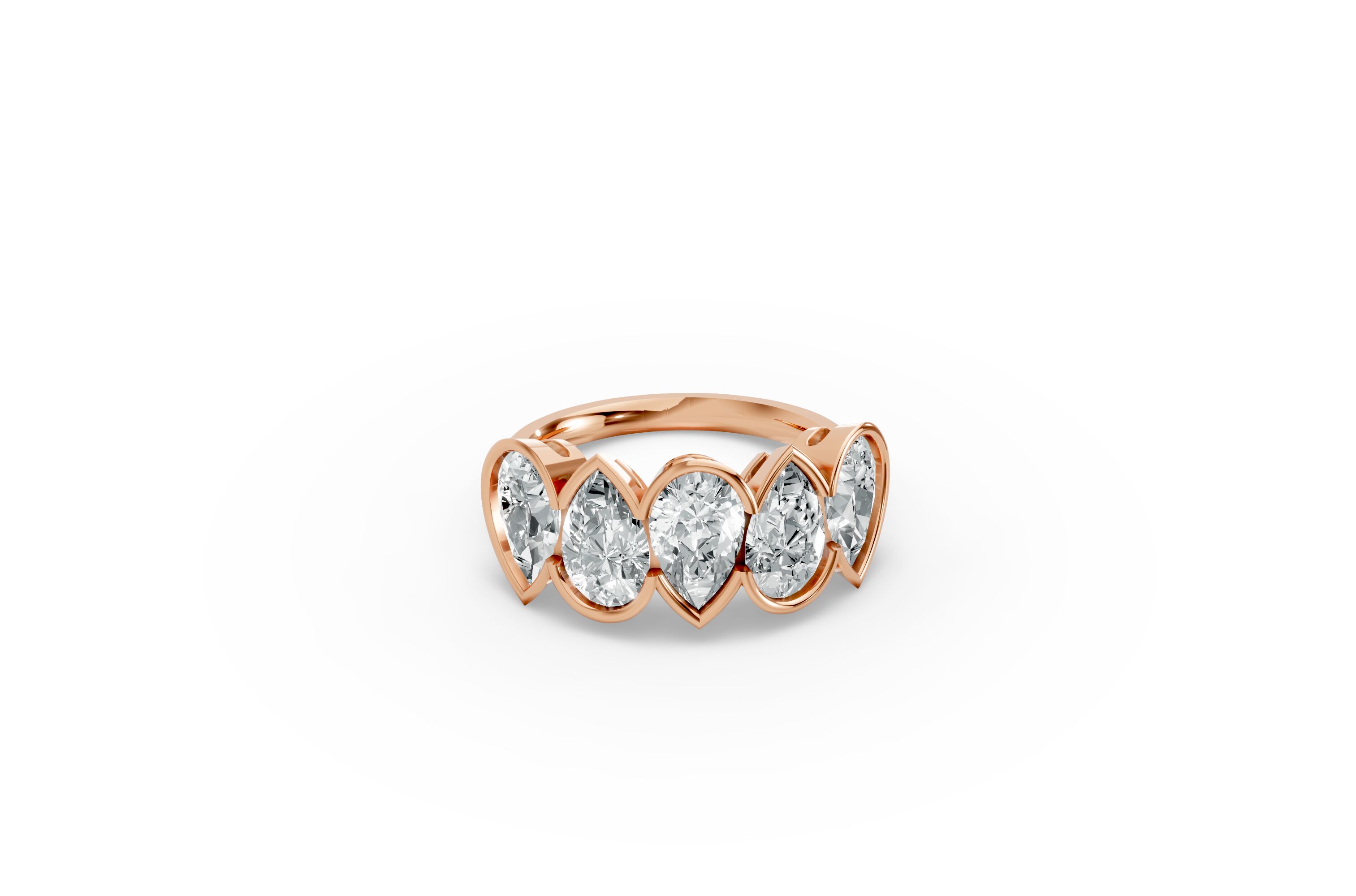 Pear Shape Diamond Anniversary Band in Gold