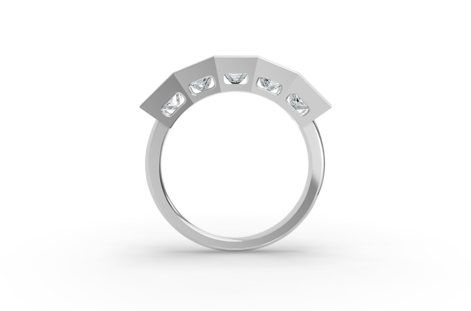Princess Shape Diamond Anniversary Band in Gold