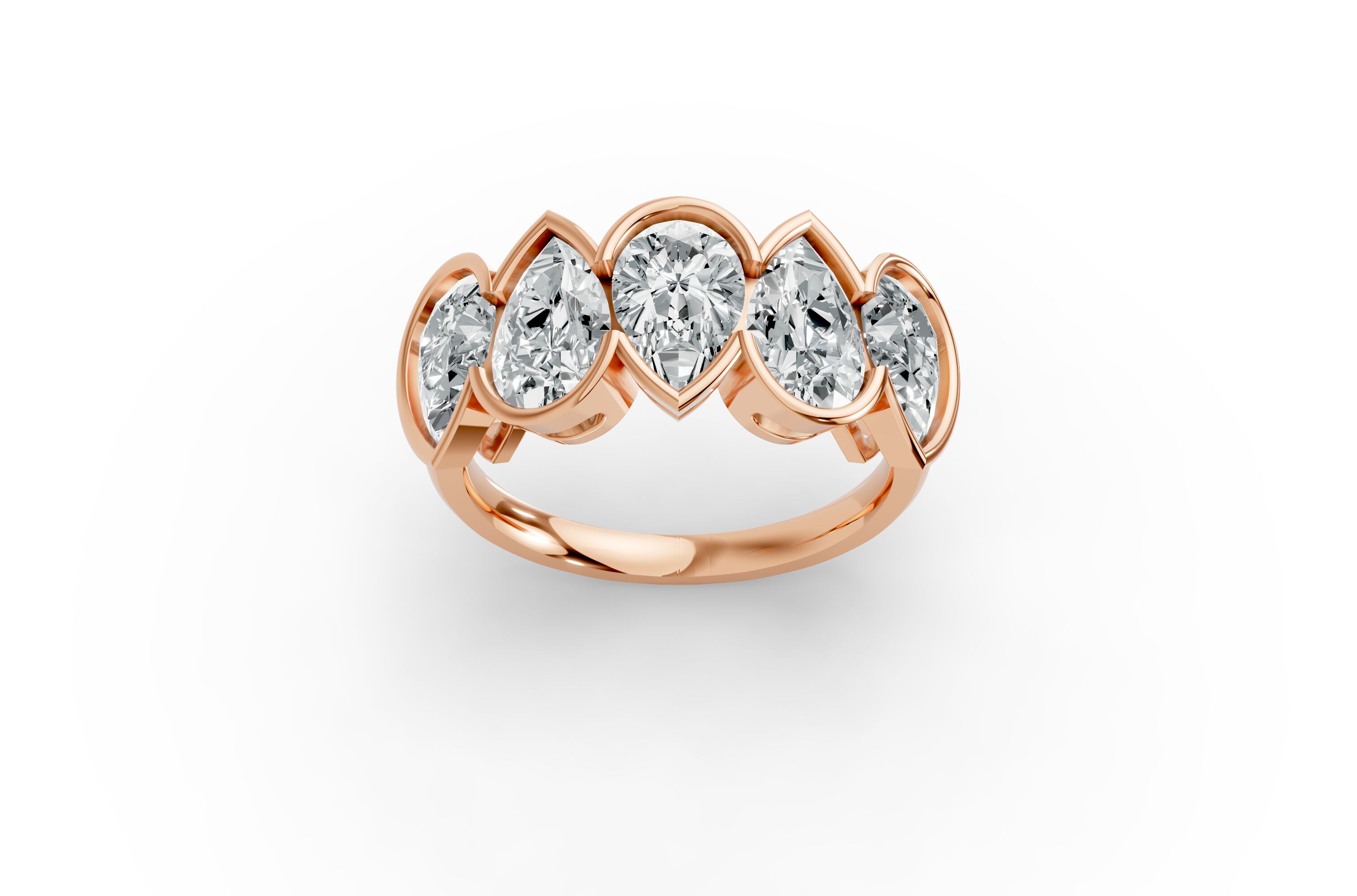 Pear Shape Diamond Anniversary Band in Gold