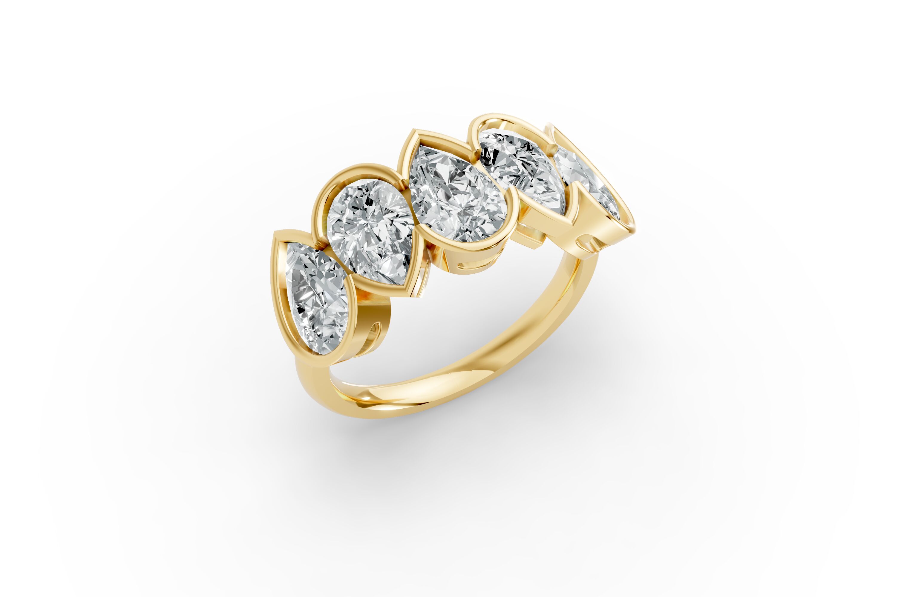 Pear Shape Diamond Anniversary Band in Gold