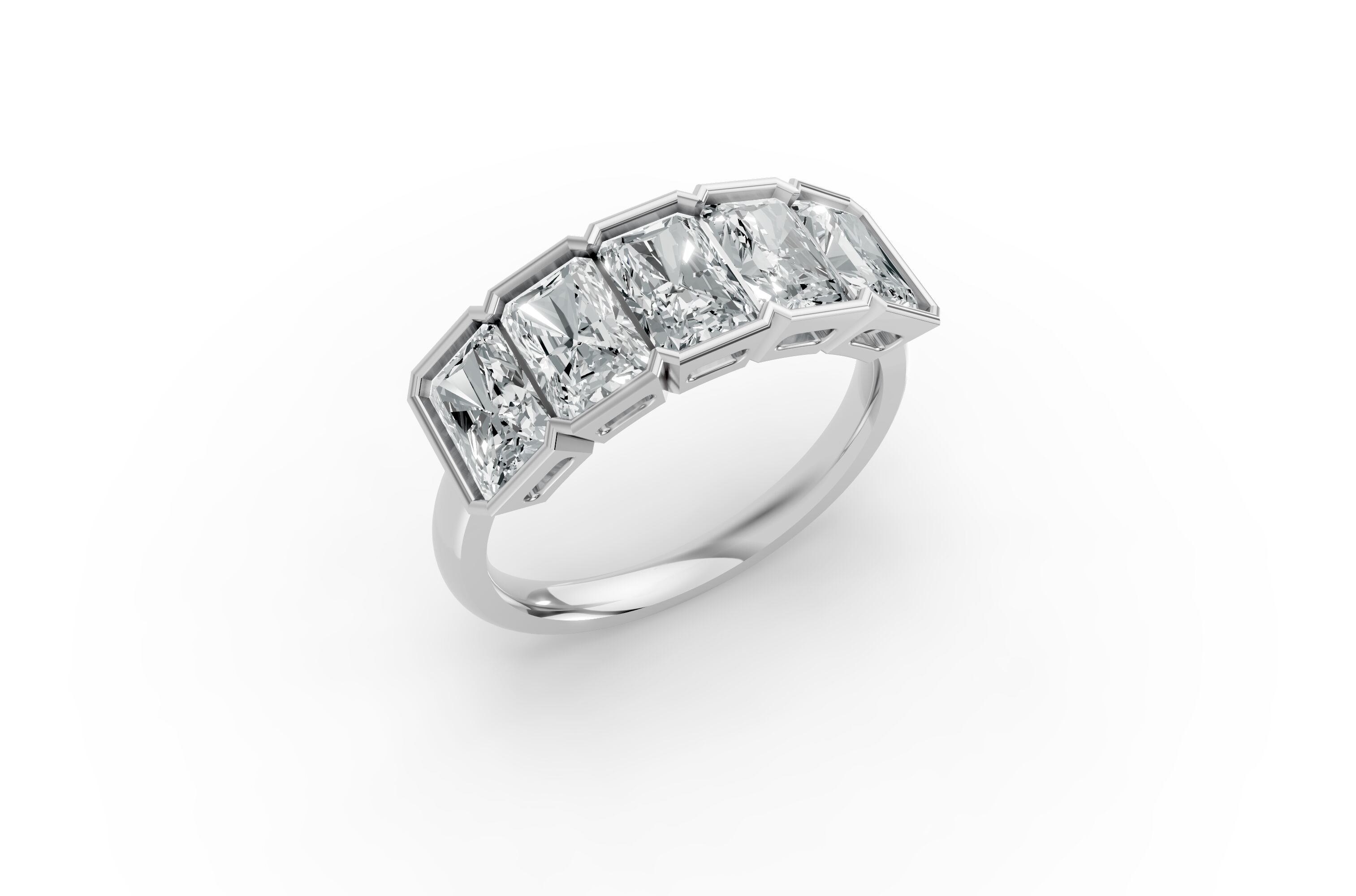 Radiant Shape Diamond Anniversary Band in Gold
