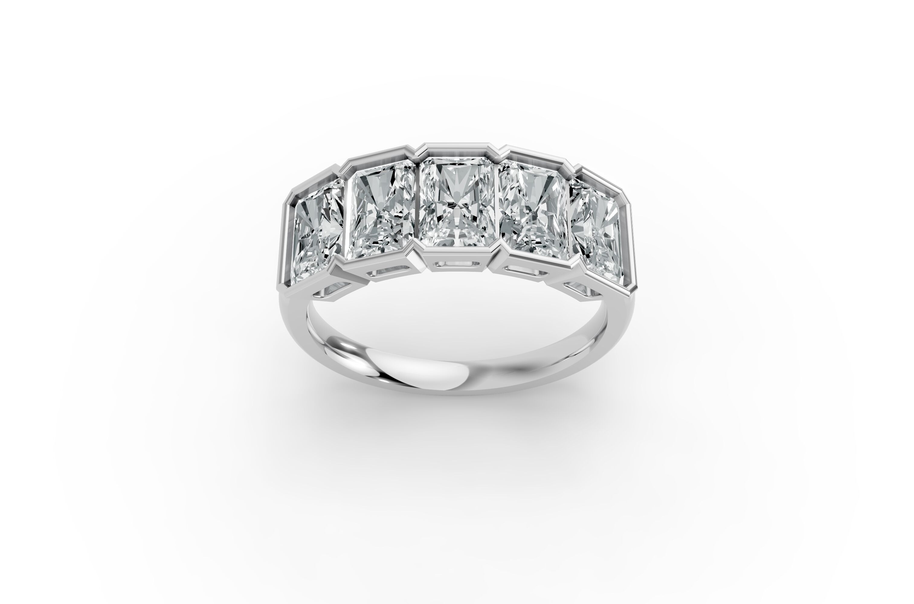 Radiant Shape Diamond Anniversary Band in Gold
