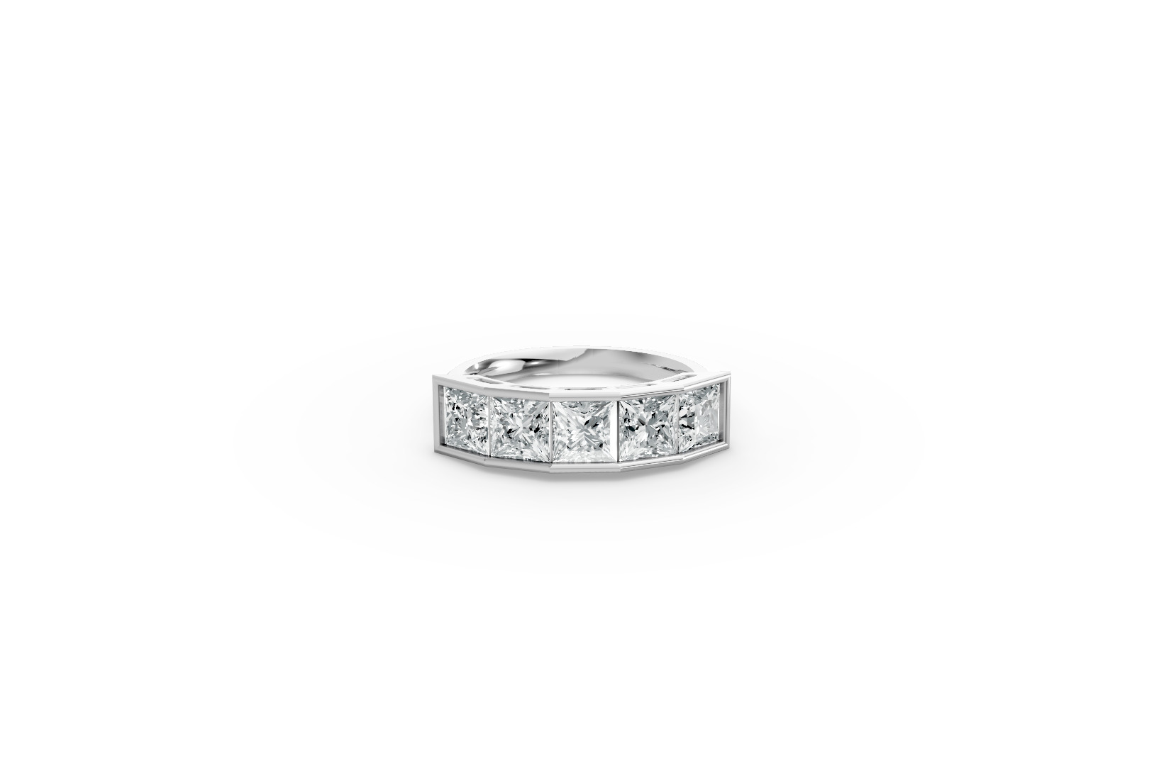 Princess Shape Diamond Anniversary Band in Gold