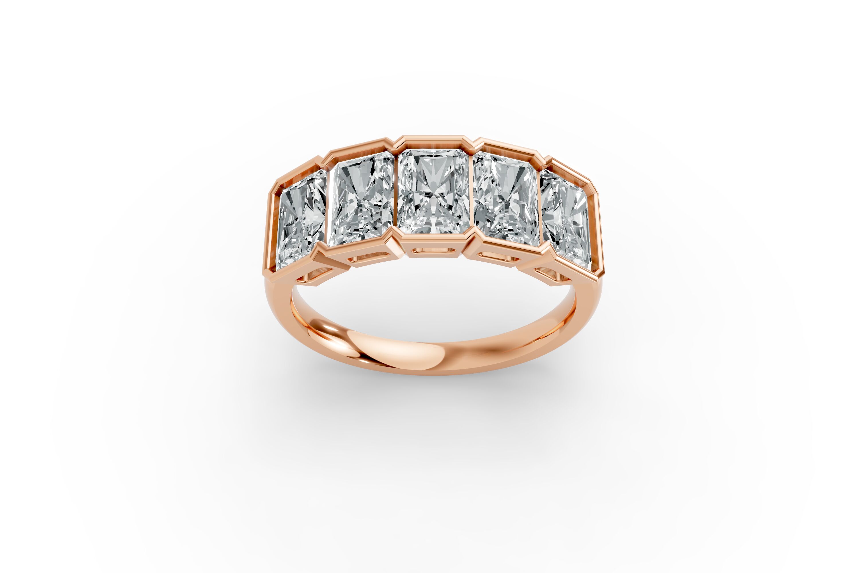 Radiant Shape Diamond Anniversary Band in Gold