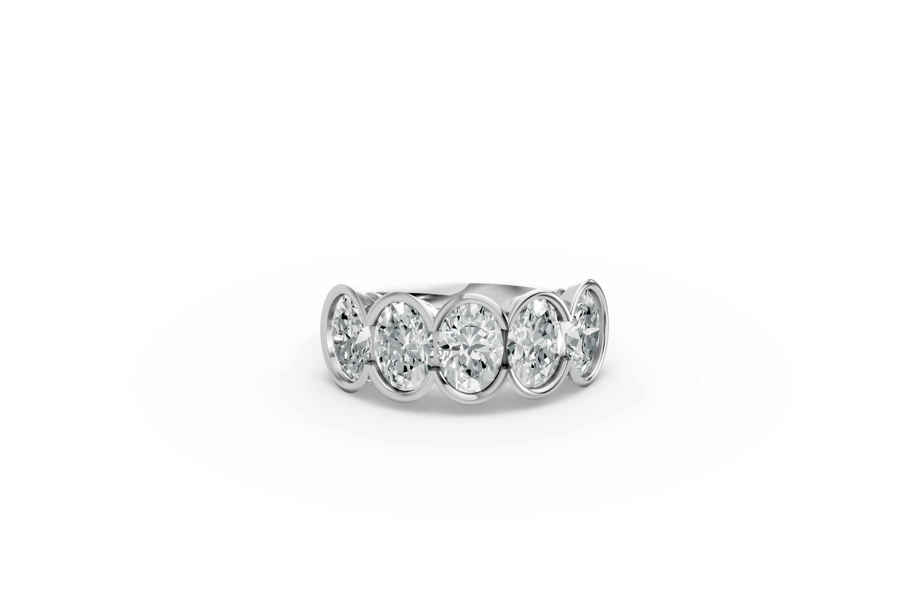Oval Shape Diamond Anniversary Band in Gold