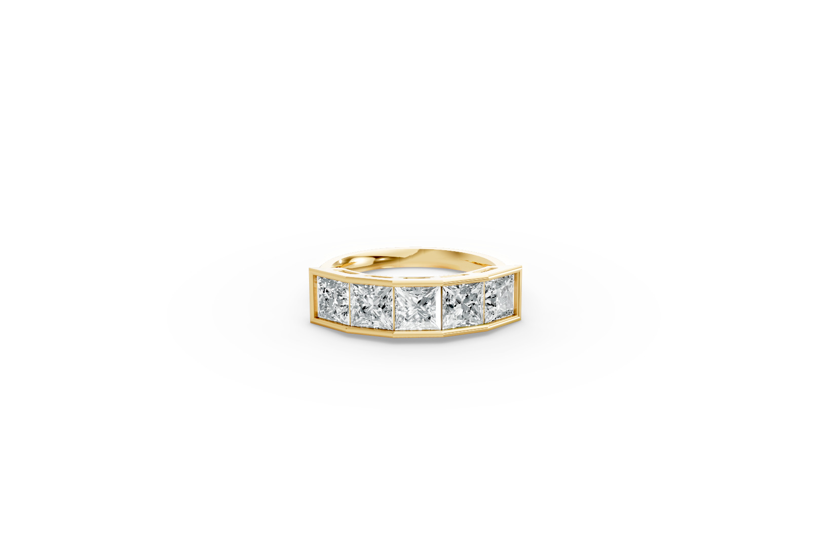 Princess Shape Diamond Anniversary Band in Gold