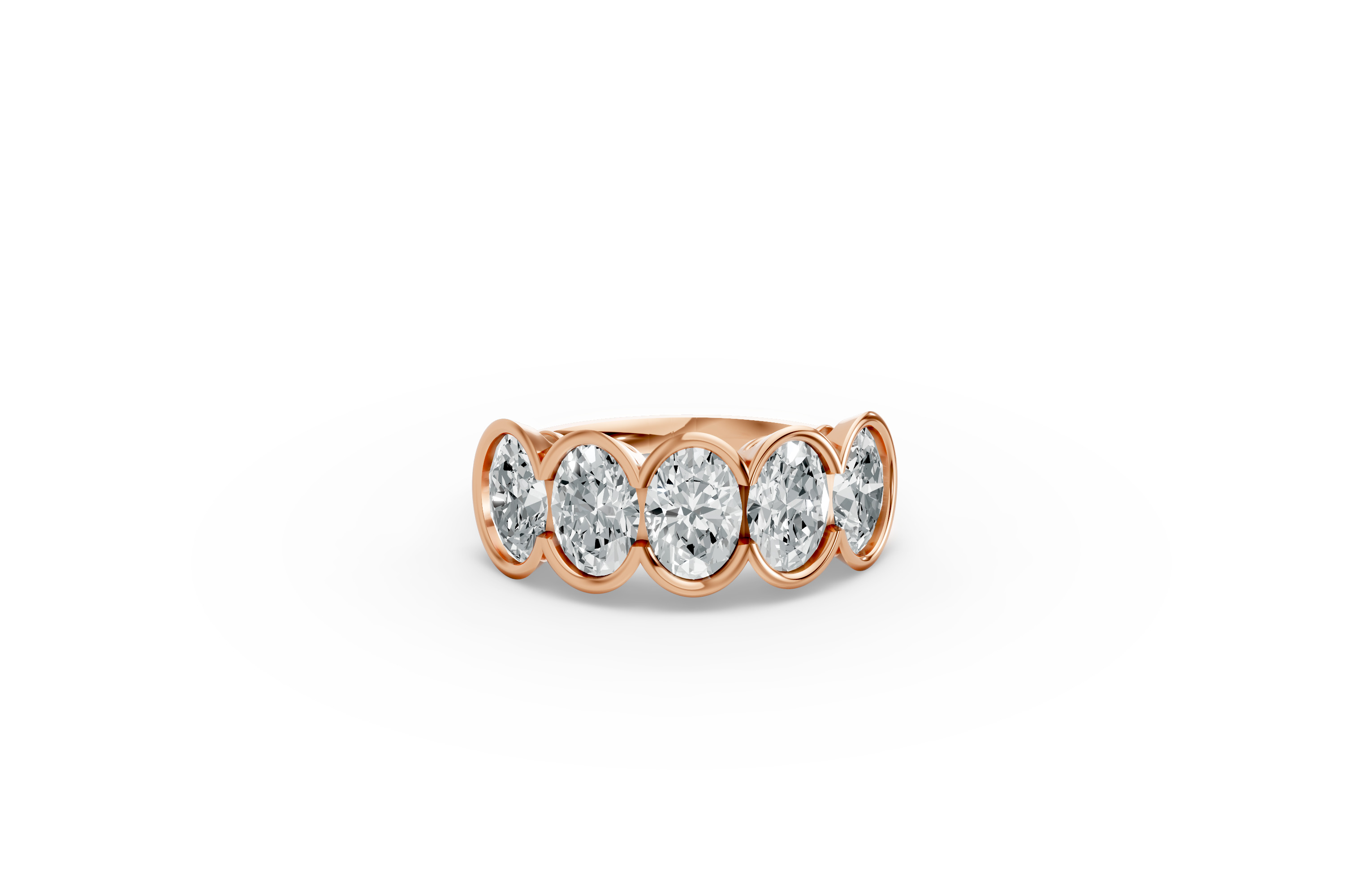 Oval Shape Diamond Anniversary Band in Gold