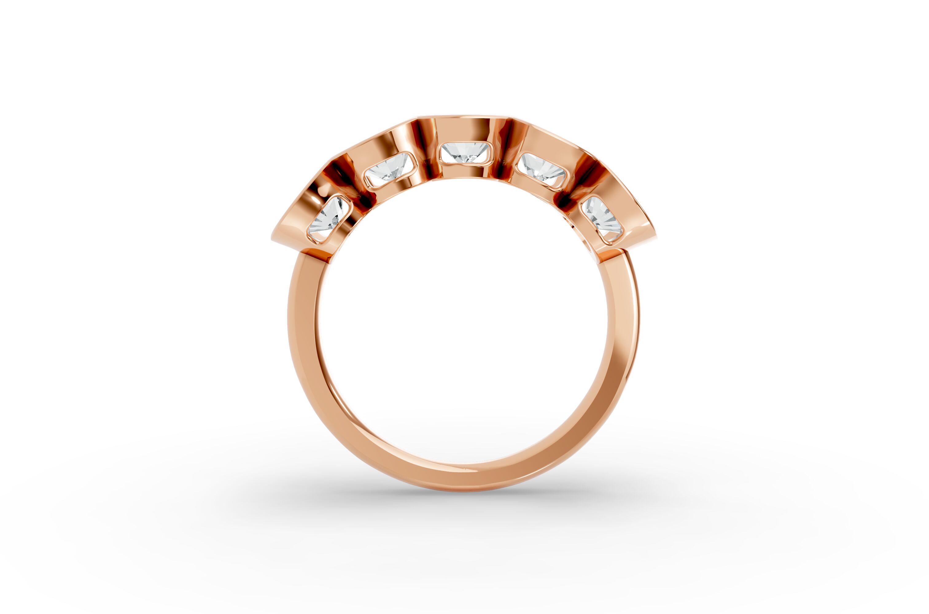 Oval Shape Diamond Anniversary Band in Gold