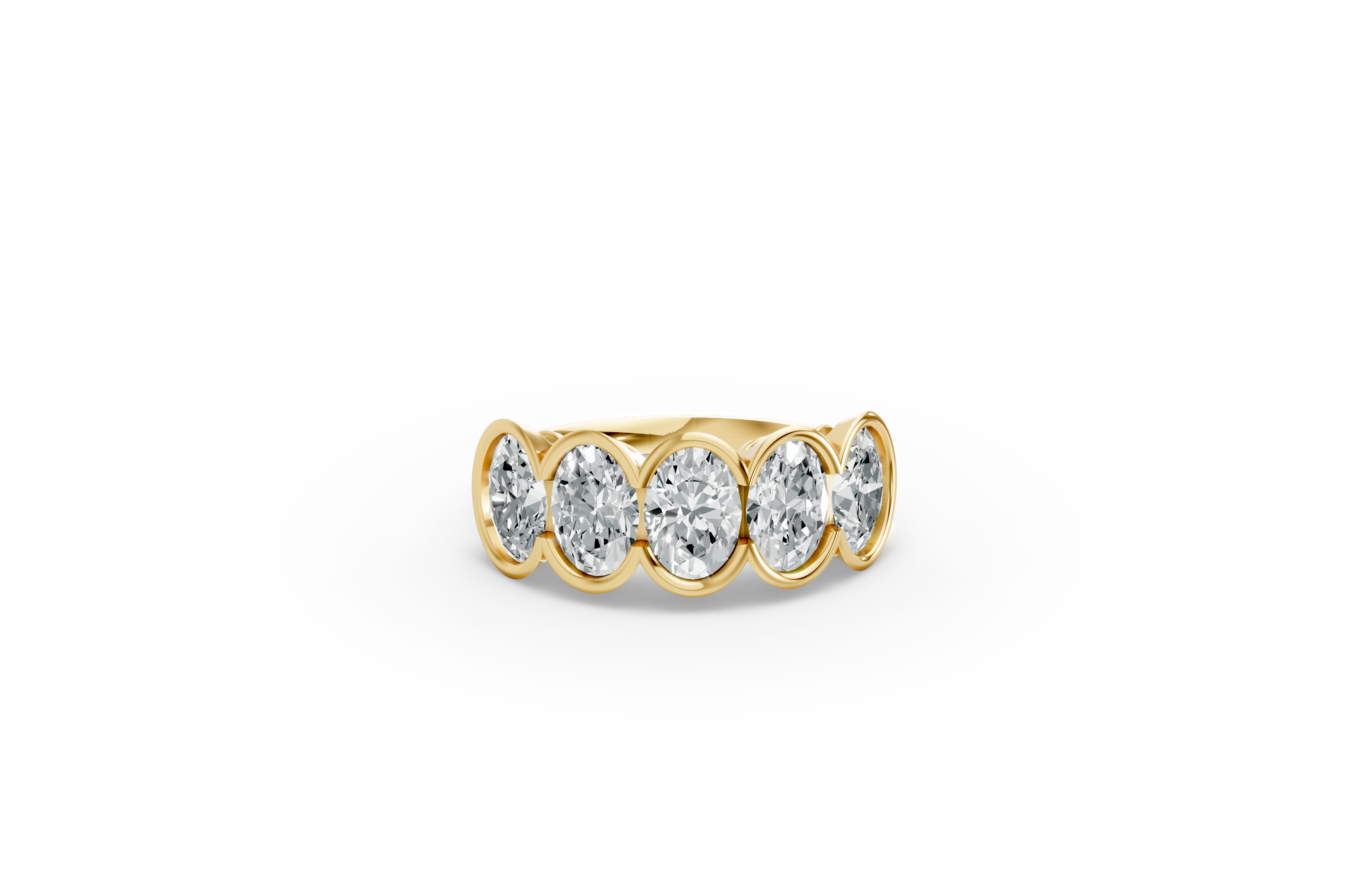 Oval Shape Diamond Anniversary Band in Gold