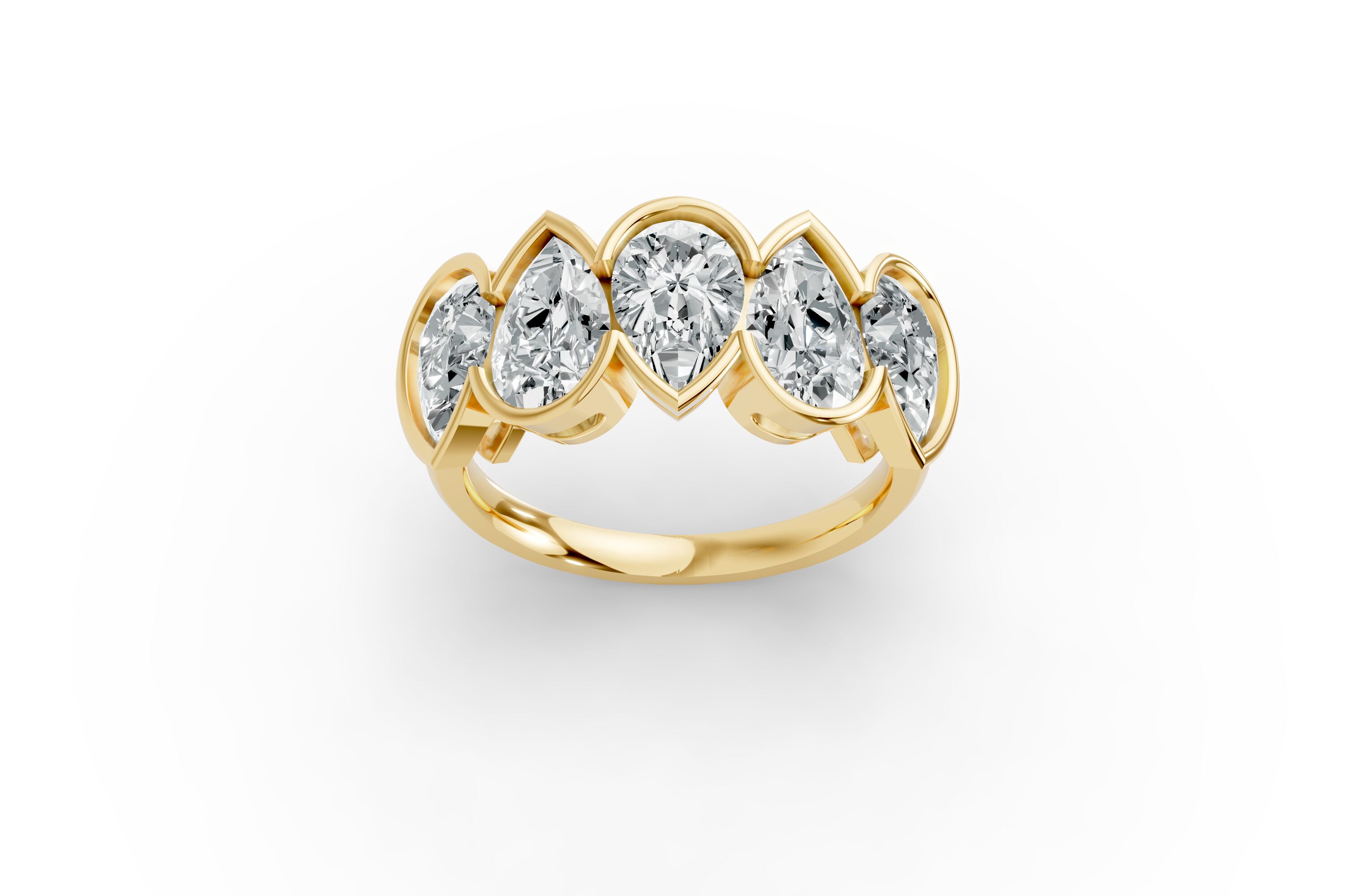 Pear Shape Diamond Anniversary Band in Gold