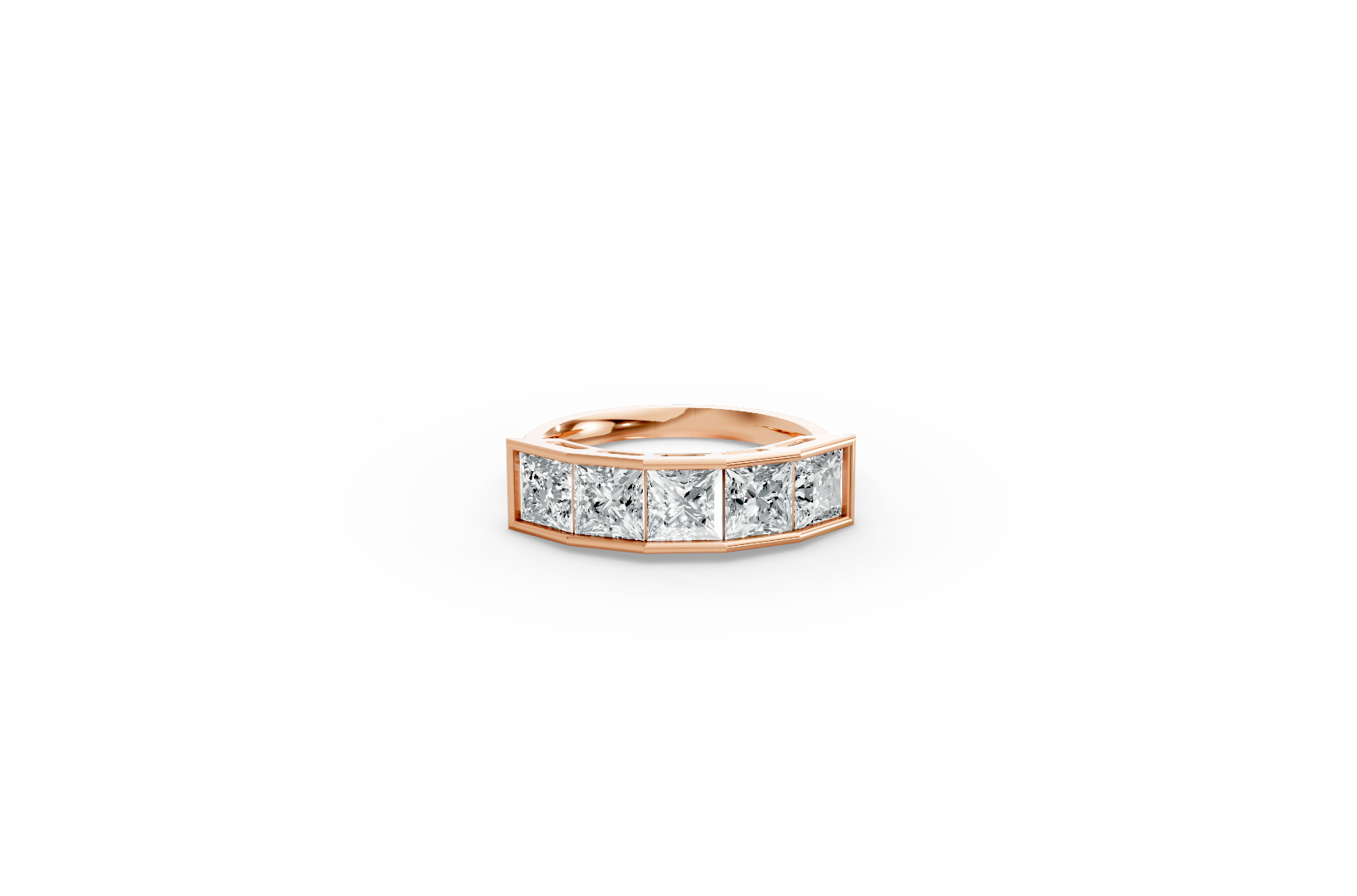 Princess Shape Diamond Anniversary Band in Gold
