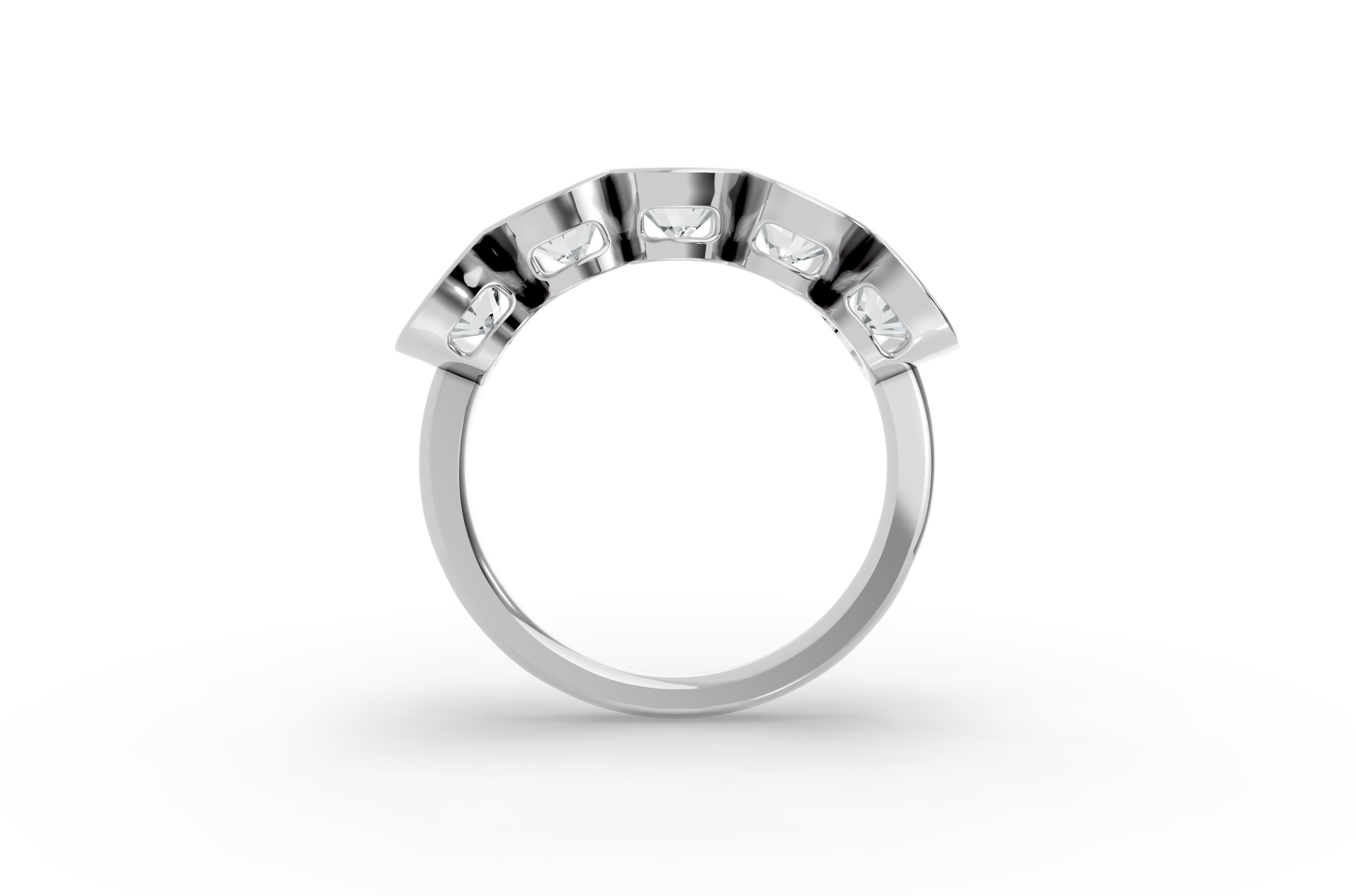 Oval Shape Diamond Anniversary Band in Gold