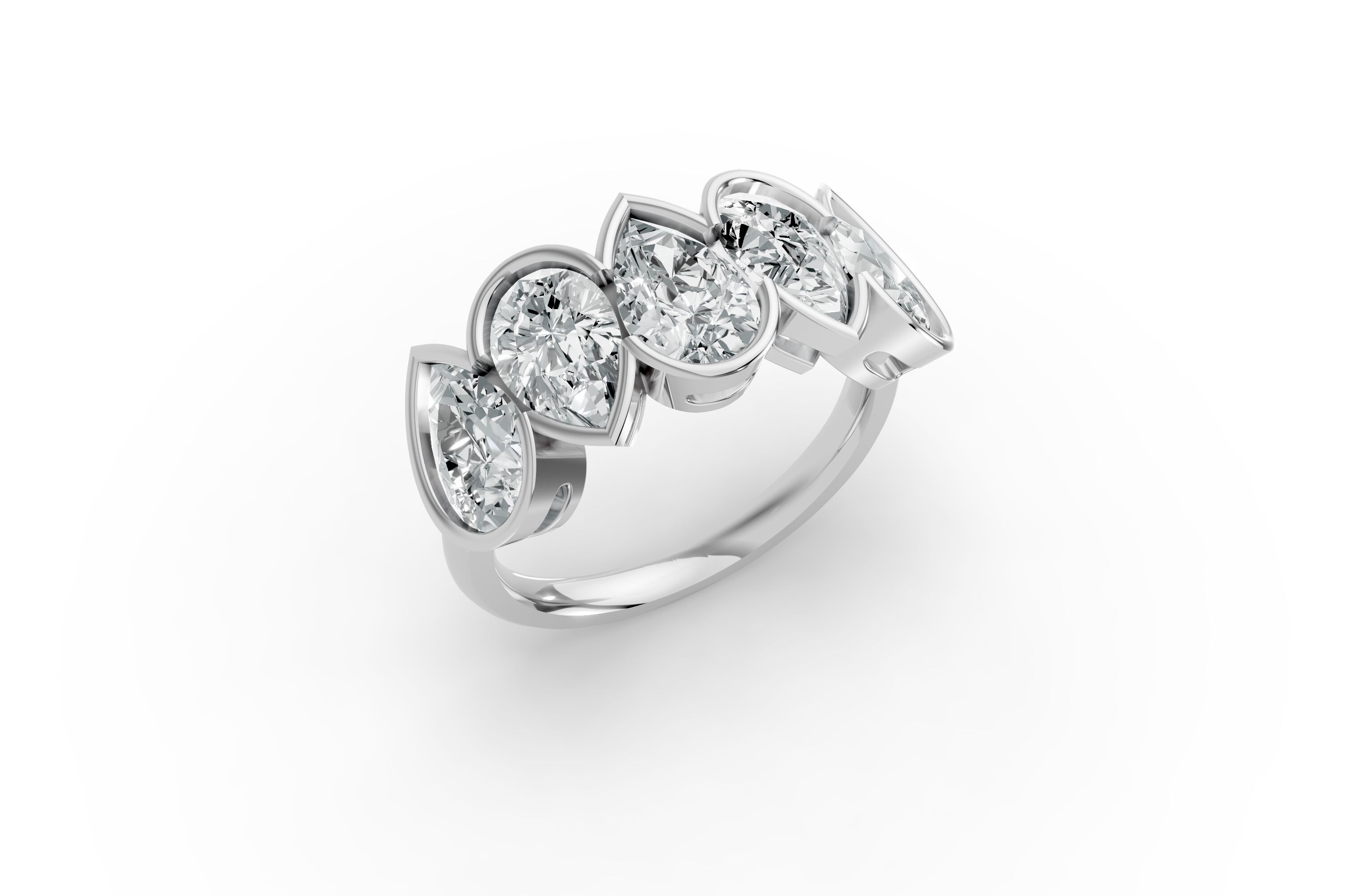Pear Shape Diamond Anniversary Band in Gold