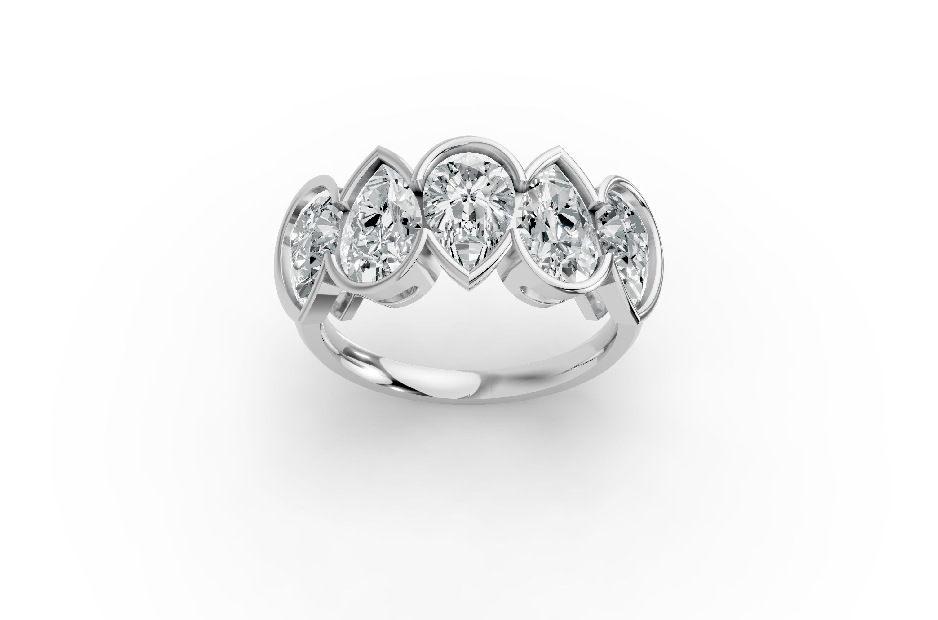 Pear Shape Diamond Anniversary Band in Gold